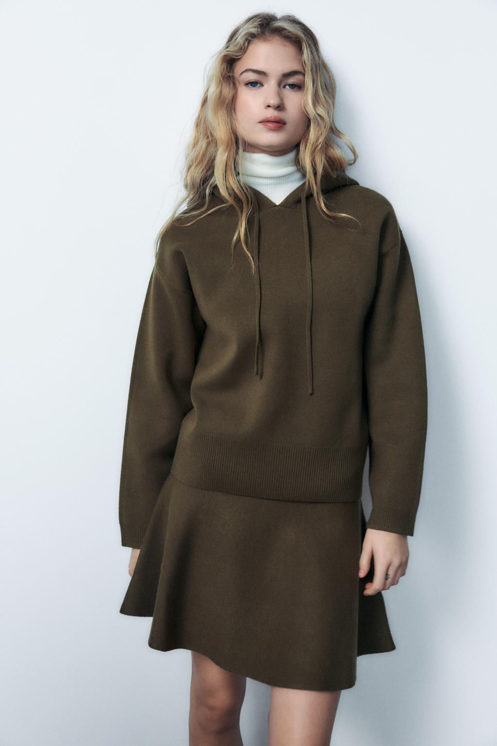 PLAIN KNIT HOODIE - Zara фото 2