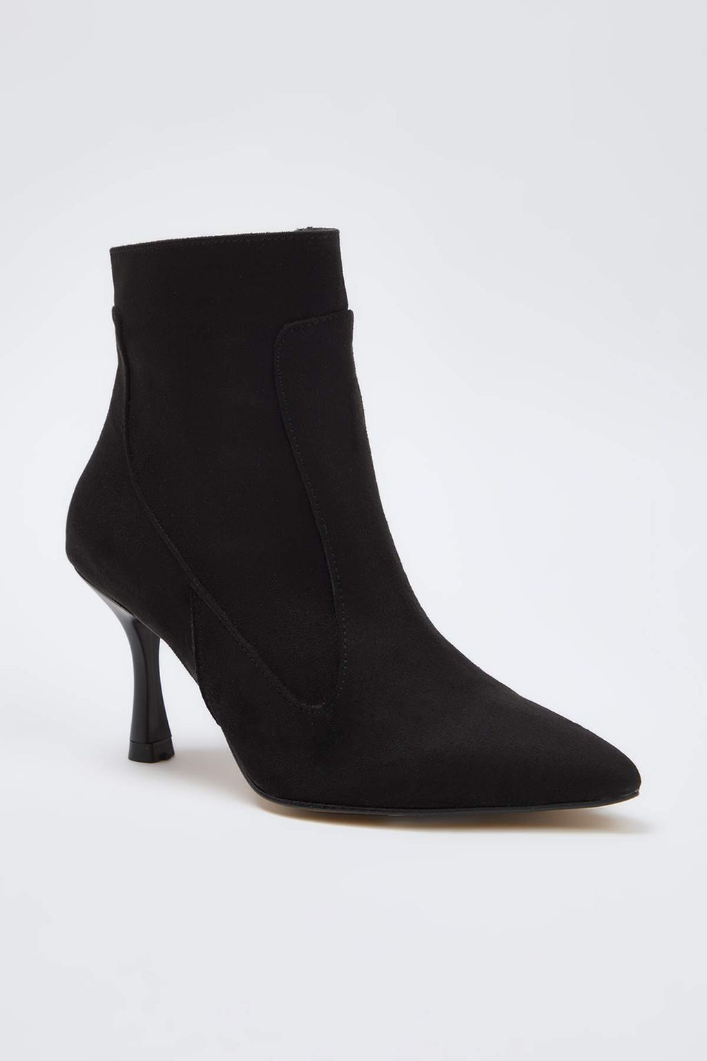 Siyah Suet Ince Topuklu Sivri Burun Kad?n Bot TAKAW26BO00081 - Trendyolmilla фото 2
