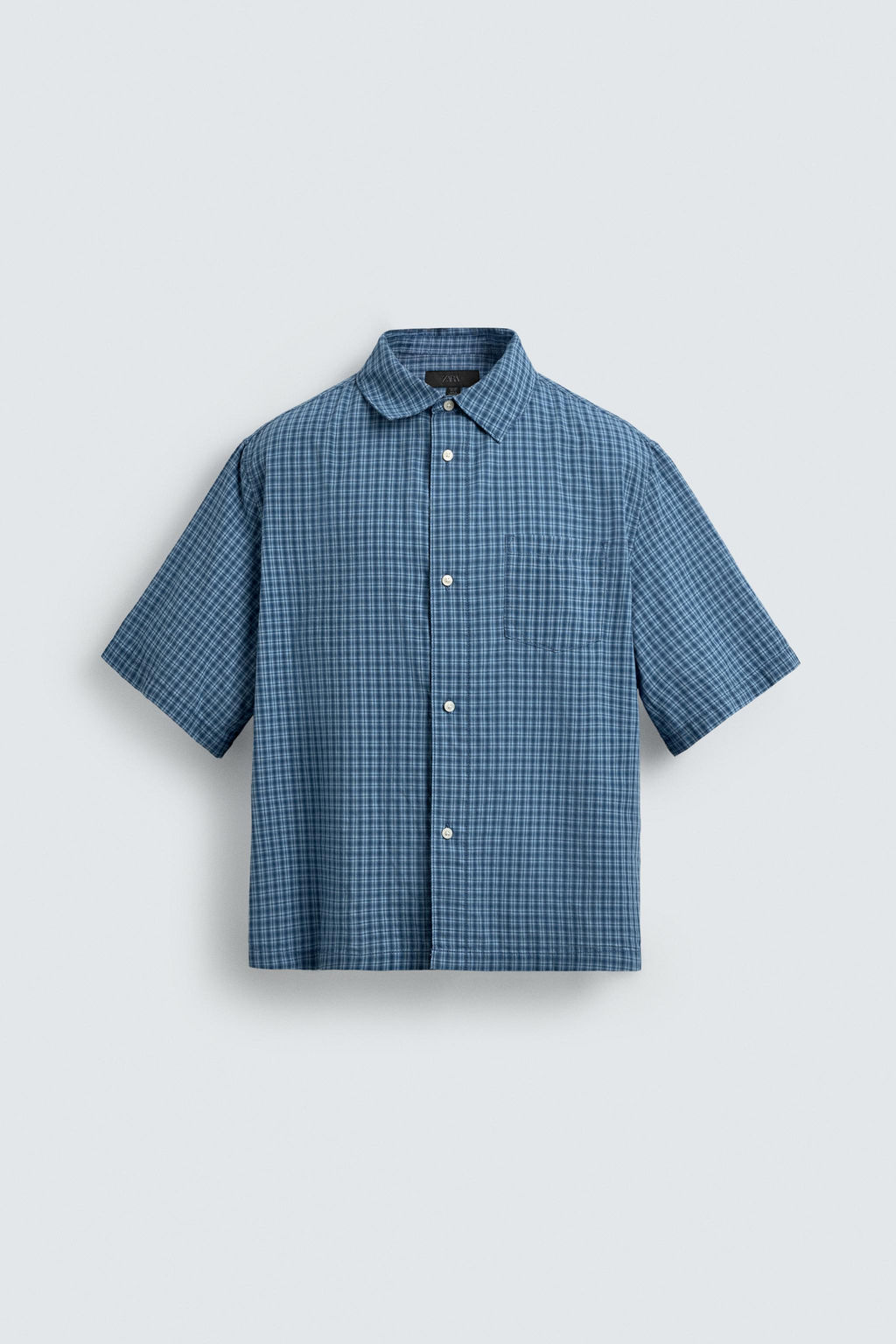 CAMISA BOXY FIT CUADROS / Azul - Zara фото 7