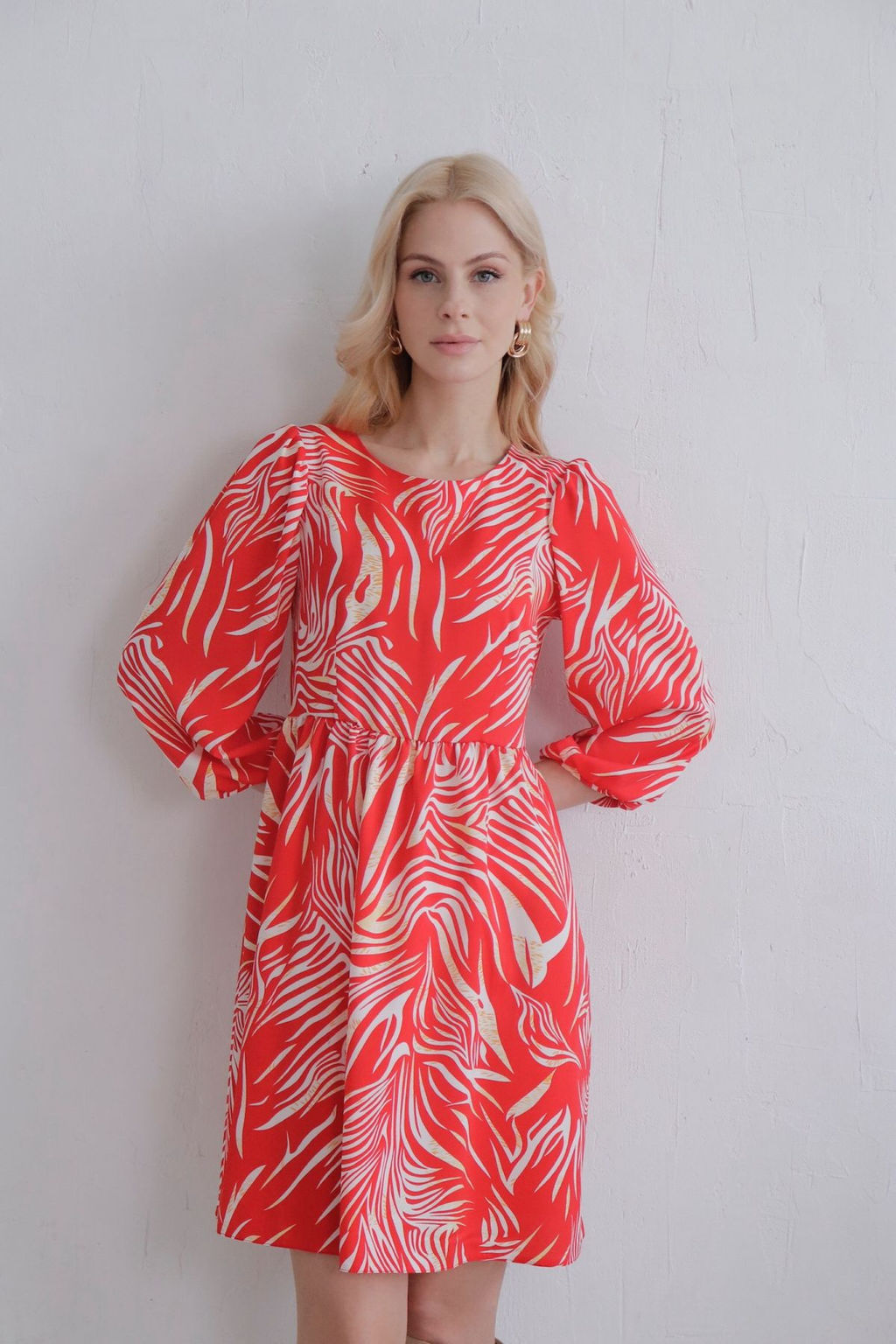 Платье красное с присборенной юбкой - Martichelli фото 13