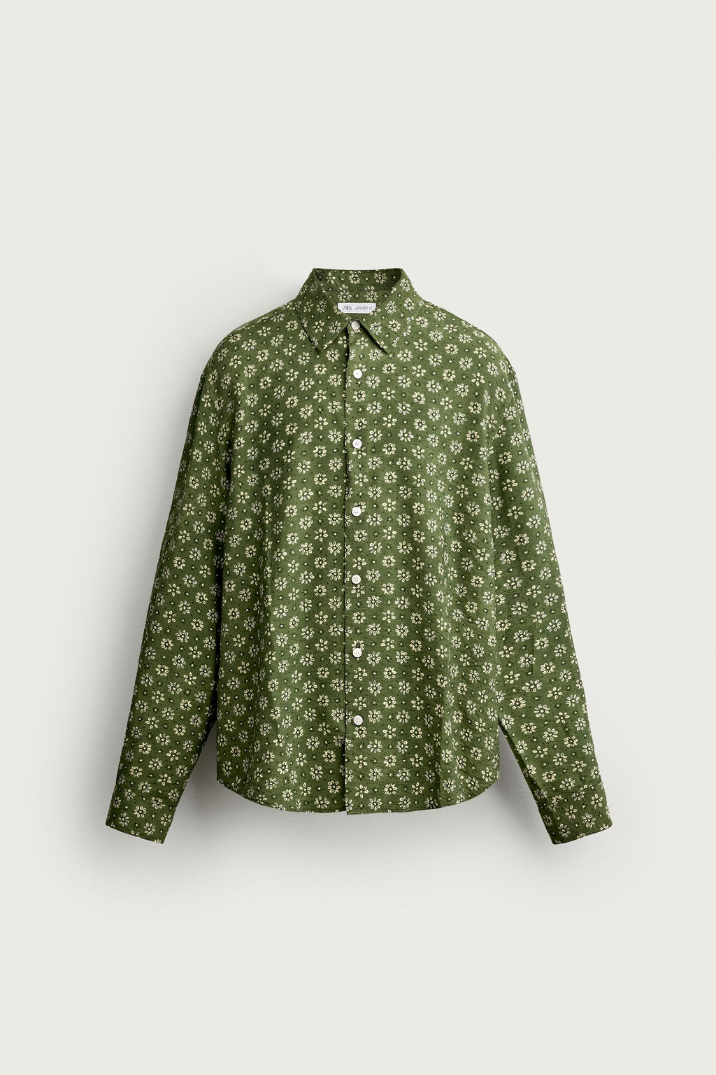 CAMISA FLUIDA ESTAMPADO FLORAL / Verde medio - Zara фото 7