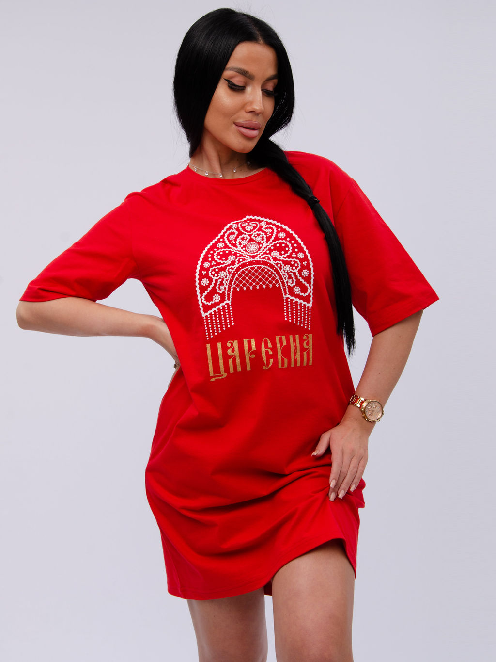 Сорочка "Царевна 3" красная, трикотаж