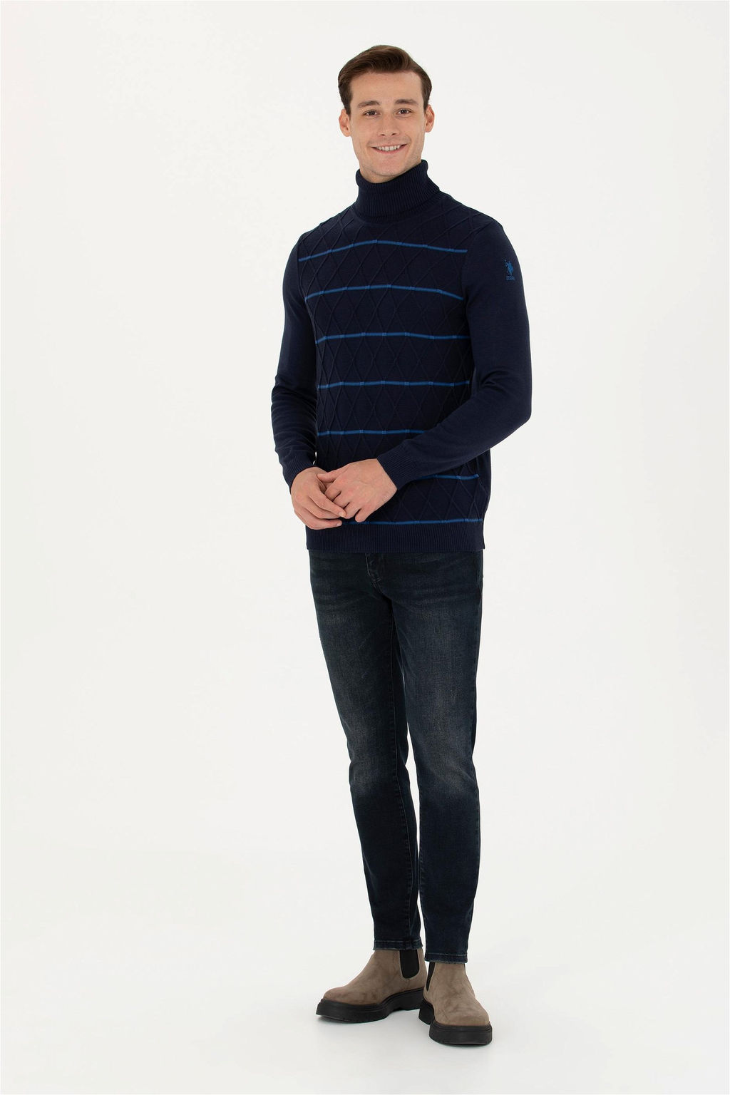 U. S. Polo Assn Мужской темно-синий свитер - U.s. polo assn фото 10