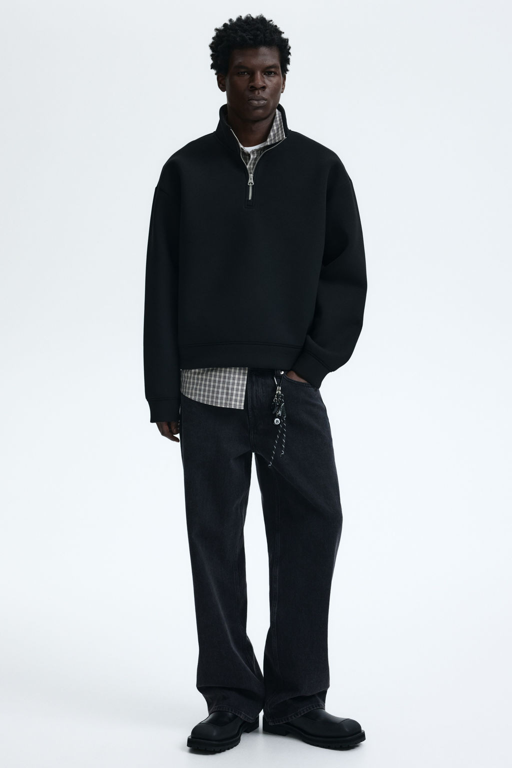 Sudadera efecto neopreno con cremallera Loose Fit - H&m фото 2