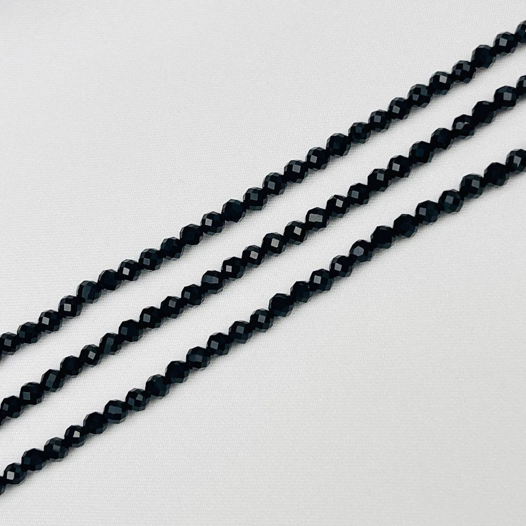 Бусины из черного Агата (135 бусин) 40 см