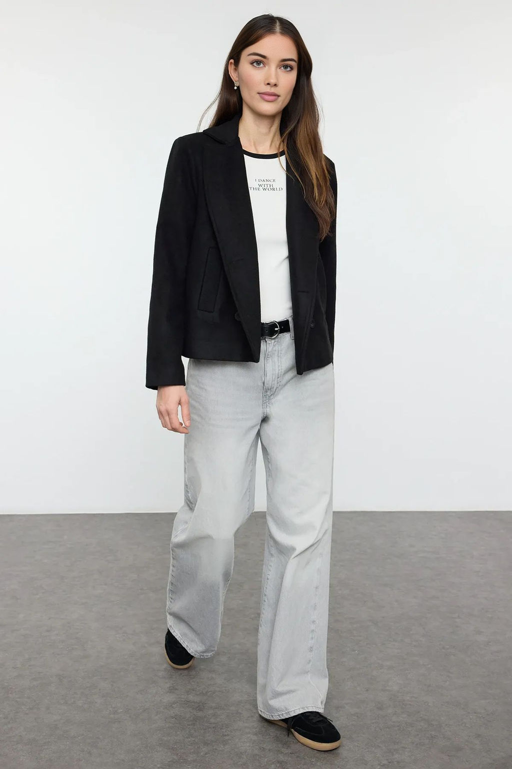 Trendyolmilla Siyah Regular K?sa Ceket Kaban TWOAW25KB00110  фото 5