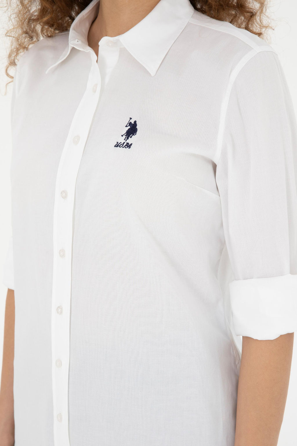 Женщина белая длинная рубашка. Основная рубашка скидка в корзине - U.s. polo assn фото 7