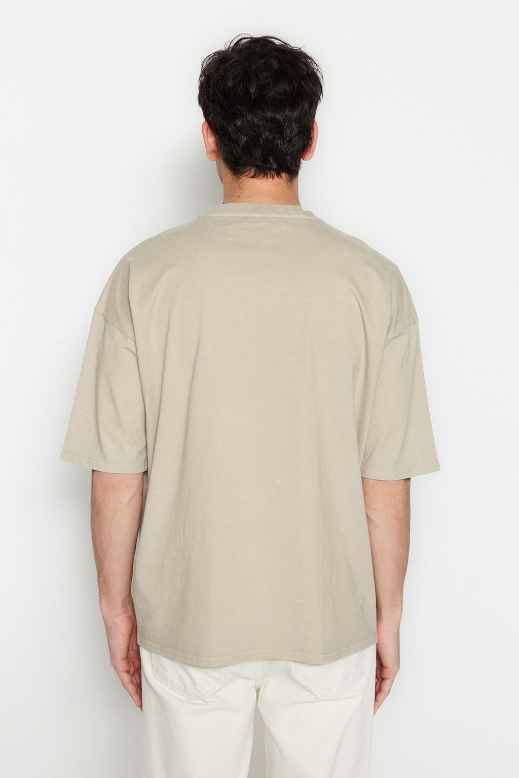 TRENDYOL MAN Premium Antrasit Oversize/Genis Kesim Soluk Efektli %100 Pamuklu T-Shirt TMNSS23TS00153 - Trendyolmilla фото 14