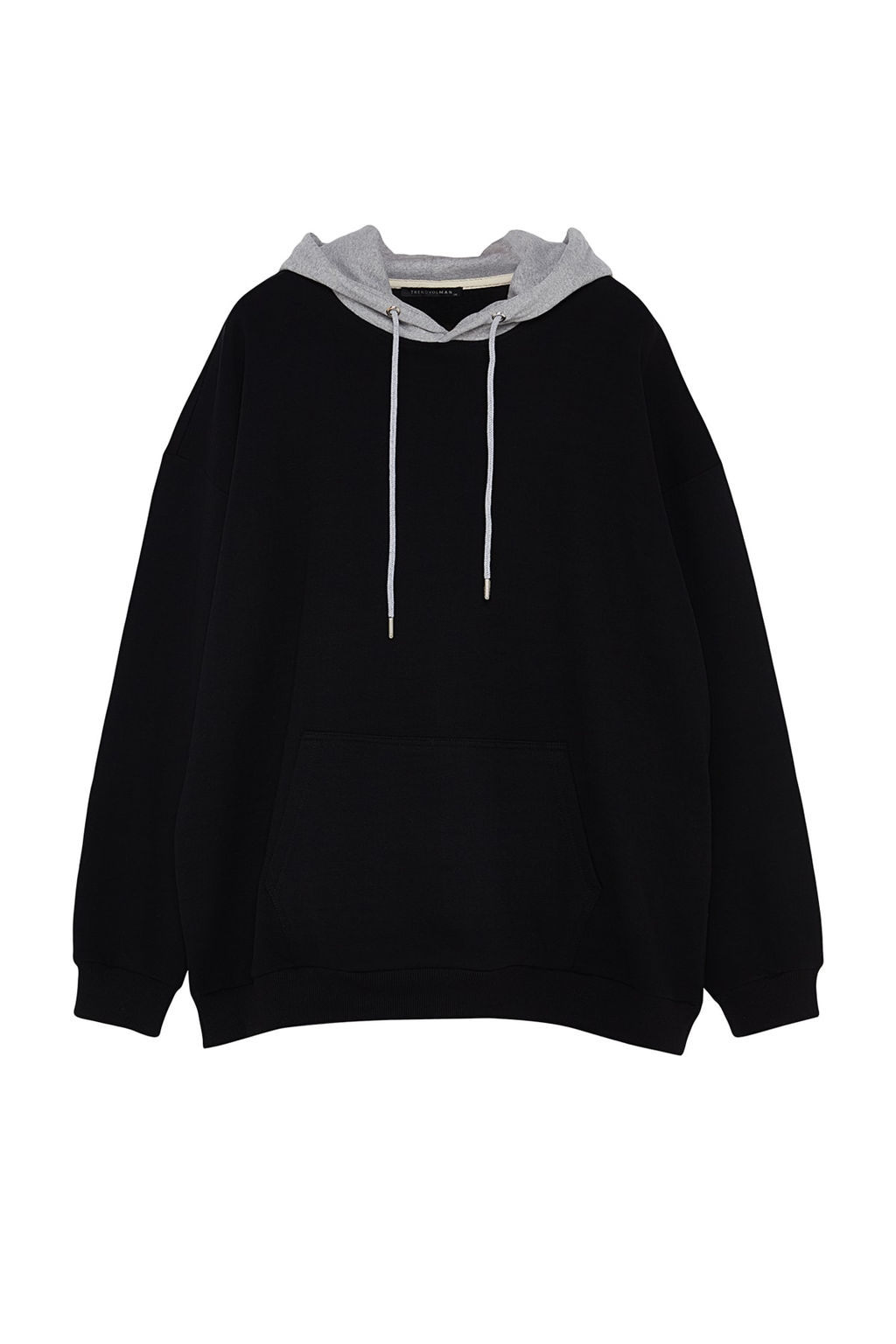 TRENDYOL MAN Siyah Buyuk Beden Oversize/Genis Kesim Kapusonlu Mistik Bask? Ici Polarl? Sweatshirt TMNAW24AO00006 - Trendyolmilla фото 8
