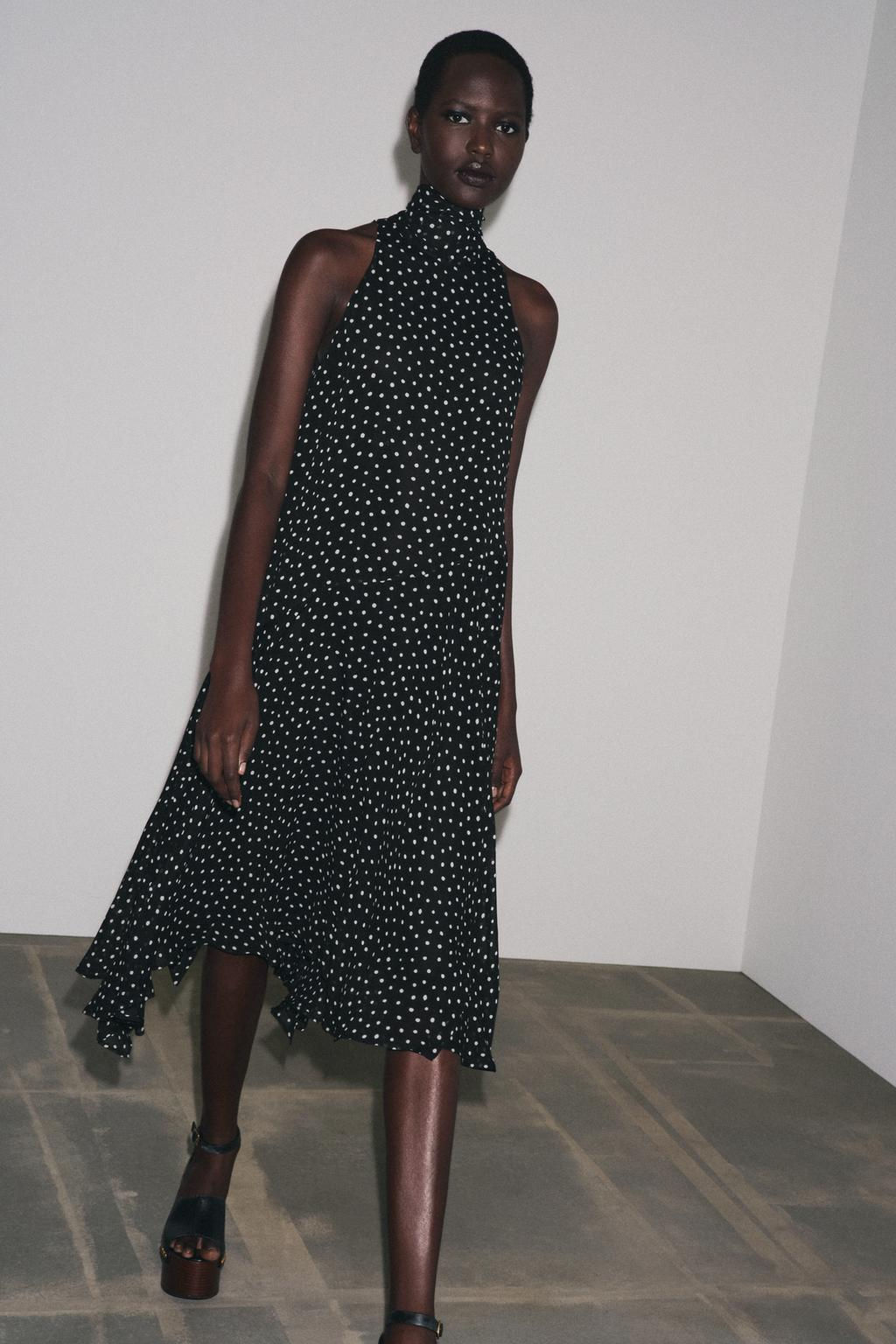 ZW COLLECTION HALTER POLKA DOT DRESS - Zara фото 5