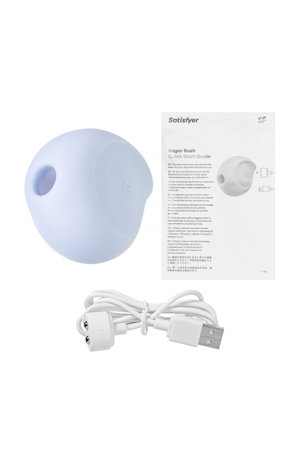 Вакуум-волновой бесконтактный стимулятор клитора Satisfyer Sugar Rush, силикон, голубой  фото 12