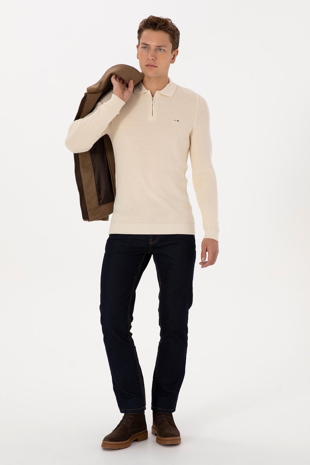 Erkek Krem Basic Kazak - U.s. polo assn фото 4