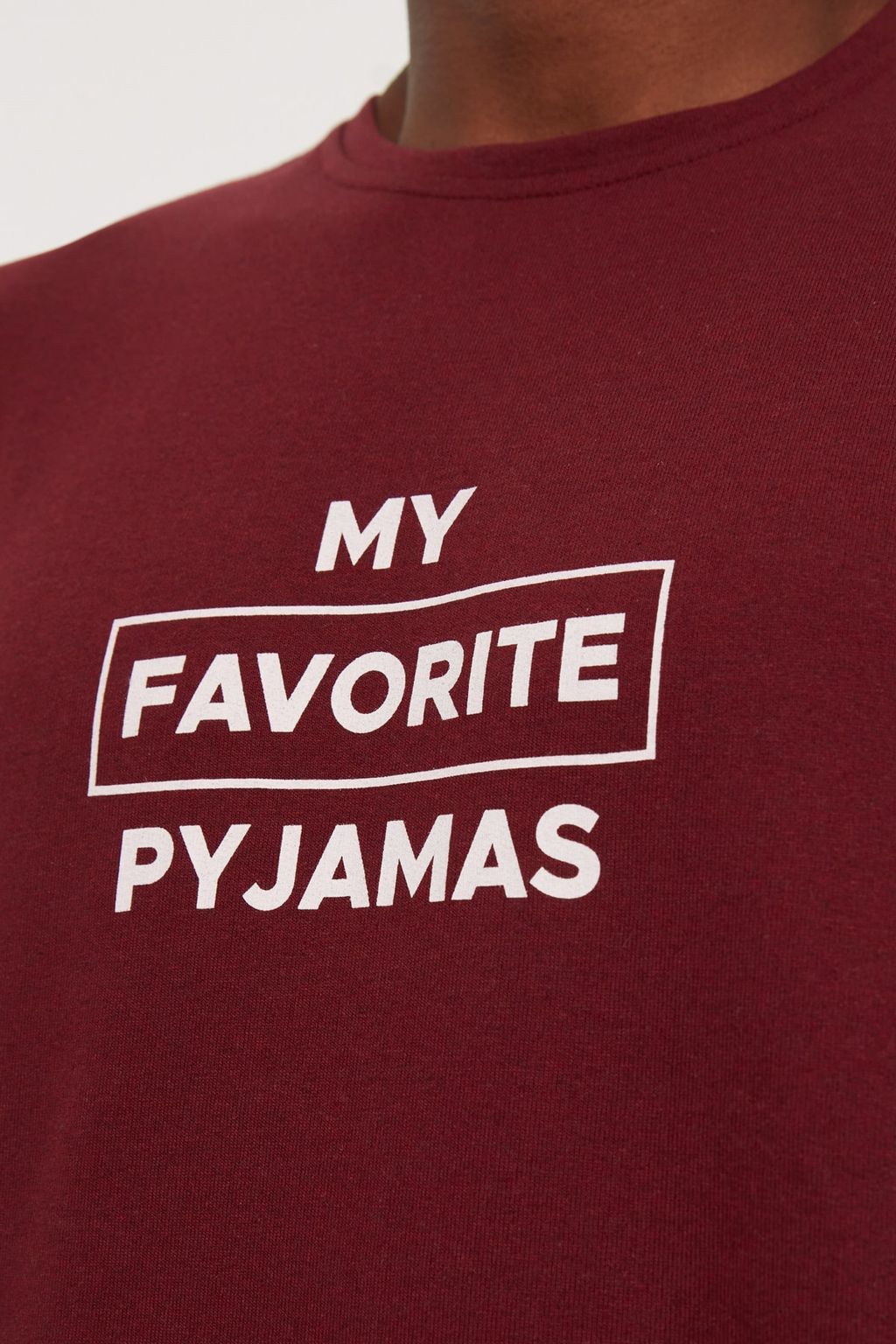 TRENDYOL MAN Bordo Regular Fit Bask?l? Pijama Tak?m? TMNAW22PT0759 - Trendyolmilla фото 7
