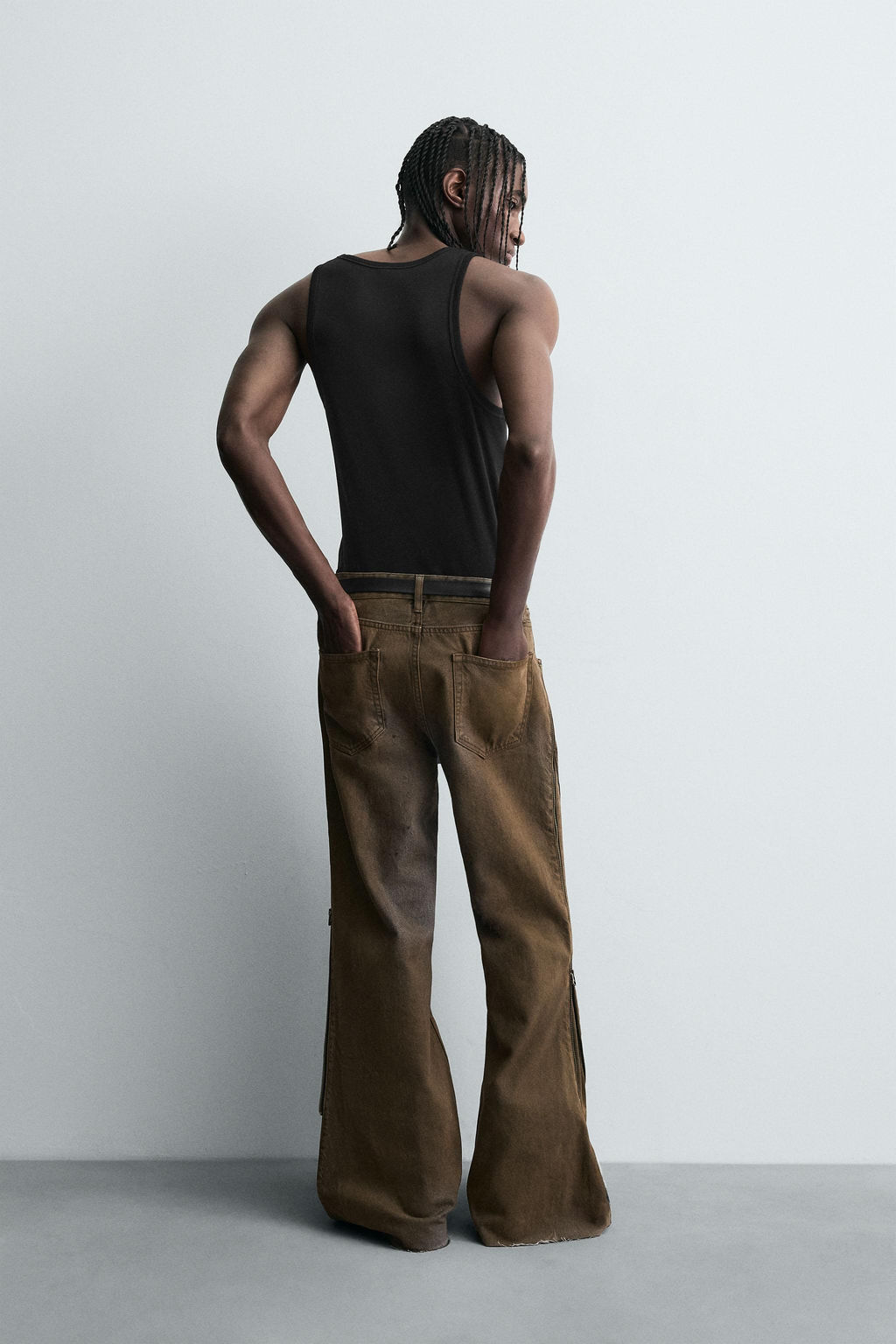 FLARE FIT JEANS WITH ZIPS - Zara фото 3
