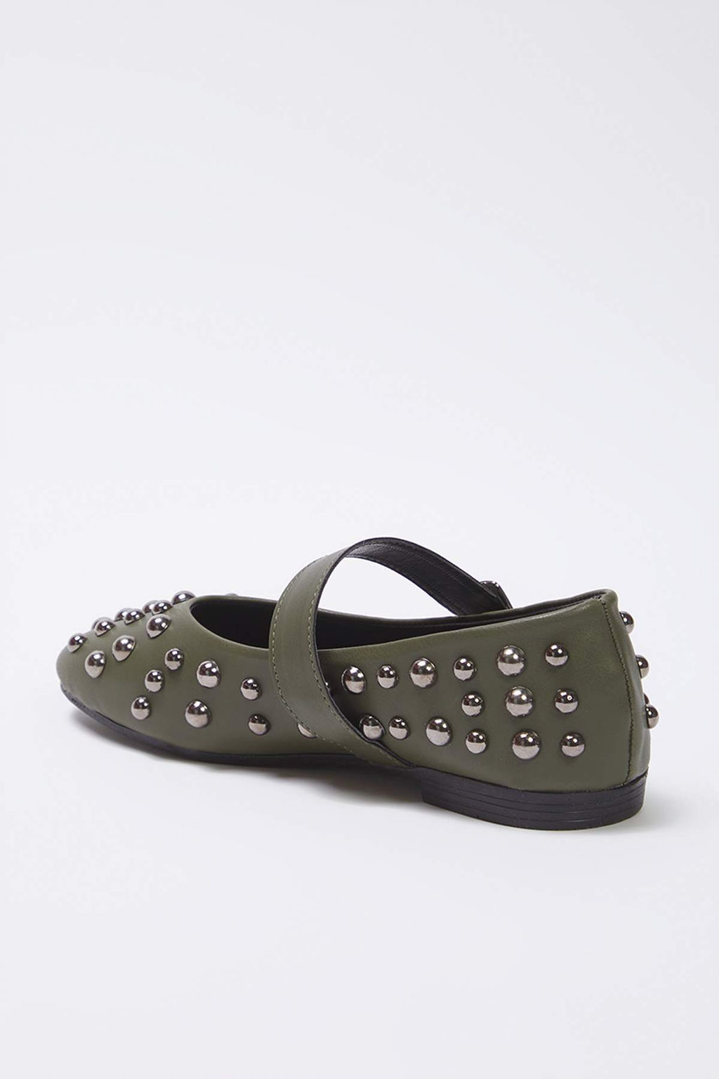 Trendyolmilla Shoes Haki Trok Islemeli Bantl? Badem Burun Mary Jane Kad?n Babet TAKSS25BE00006 фото 4