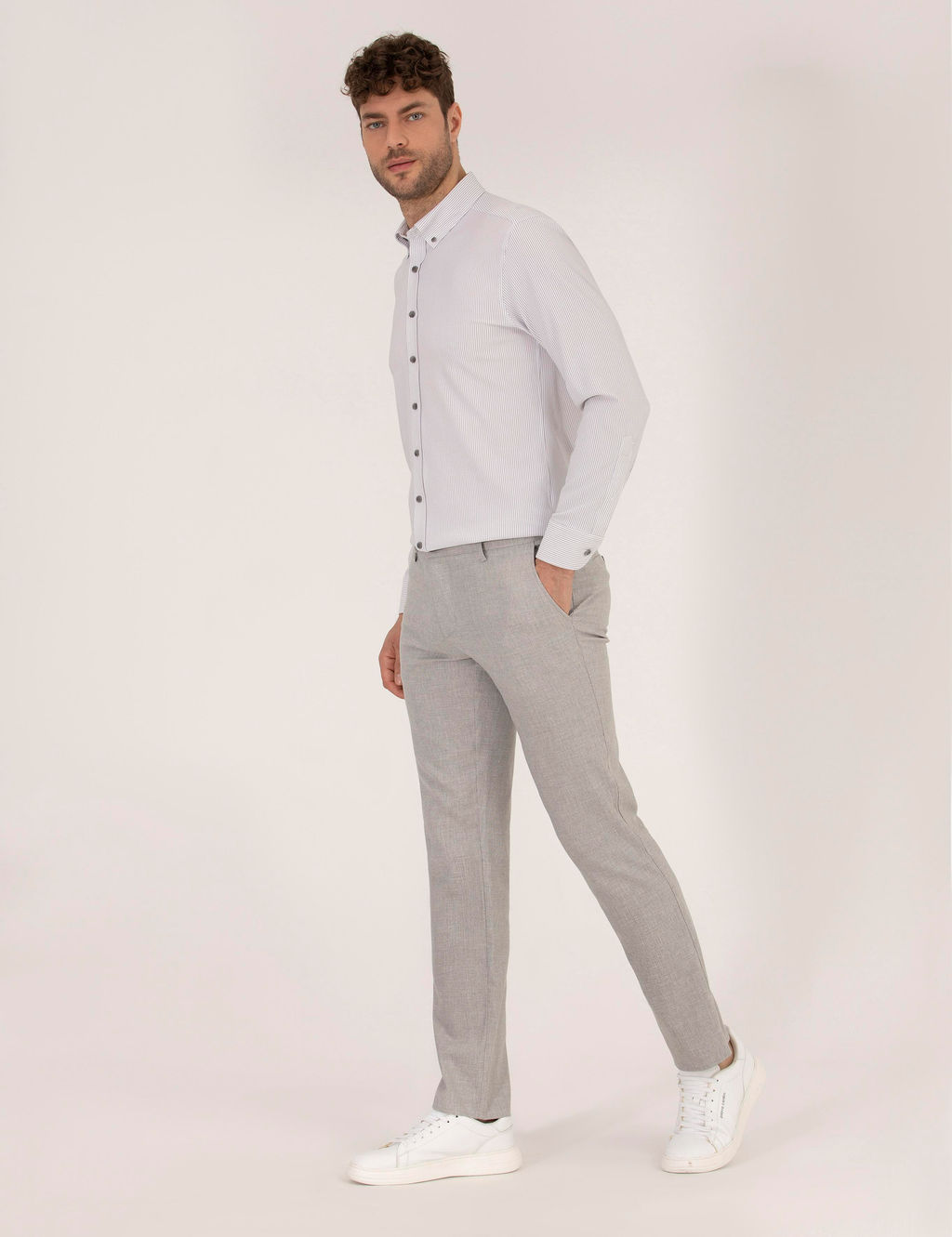 Gri Slim Fit Kuma_ Pantolon - Pierre cardin фото 3
