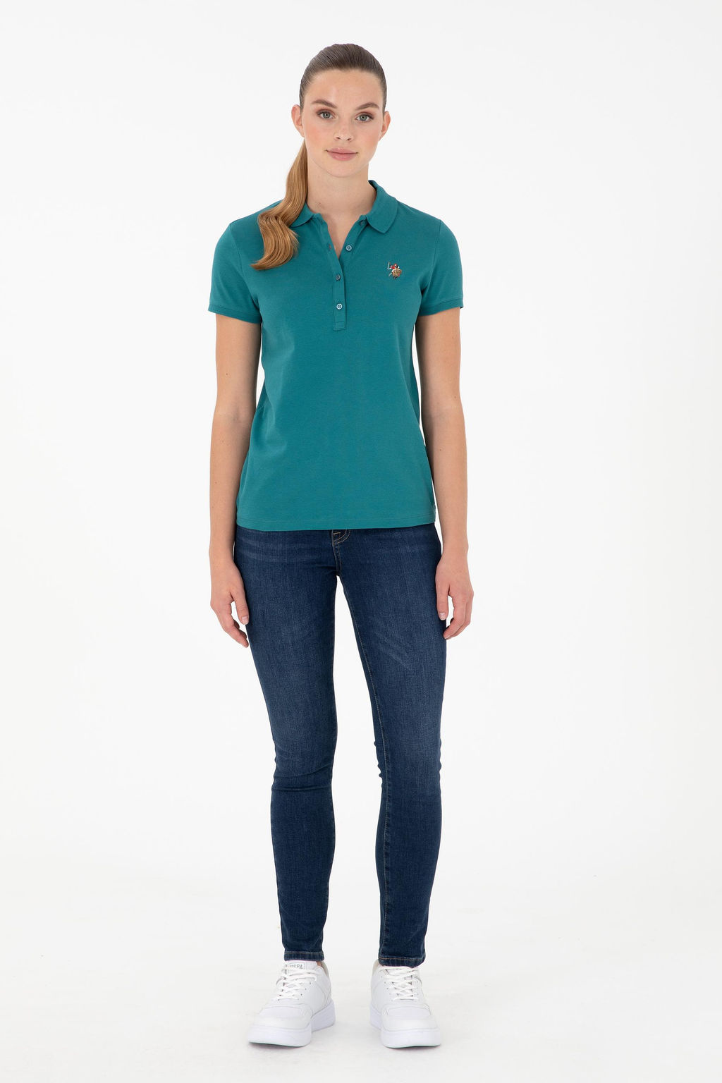 Женская темно-зеленая футболка Неожиданная скидка в корзине - U.s. polo assn фото 4