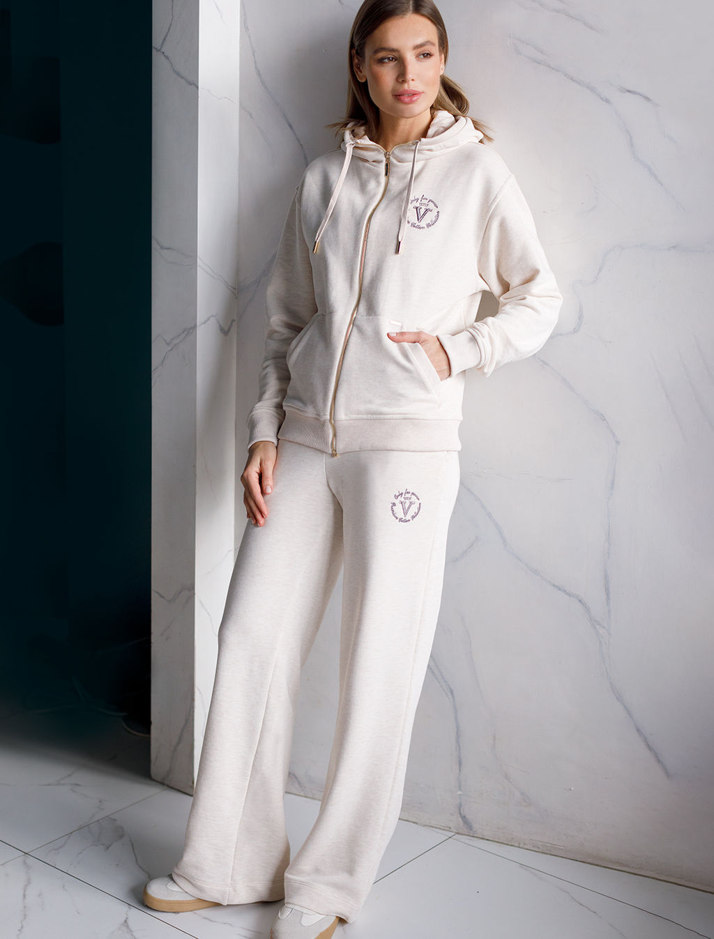 Прямые брюки из петельчатого футера-трехнитки - Vilatte фото 4