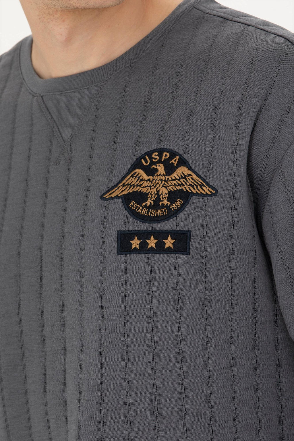 Мужской свитшот антрацитового цвета - U.s. polo assn фото 7