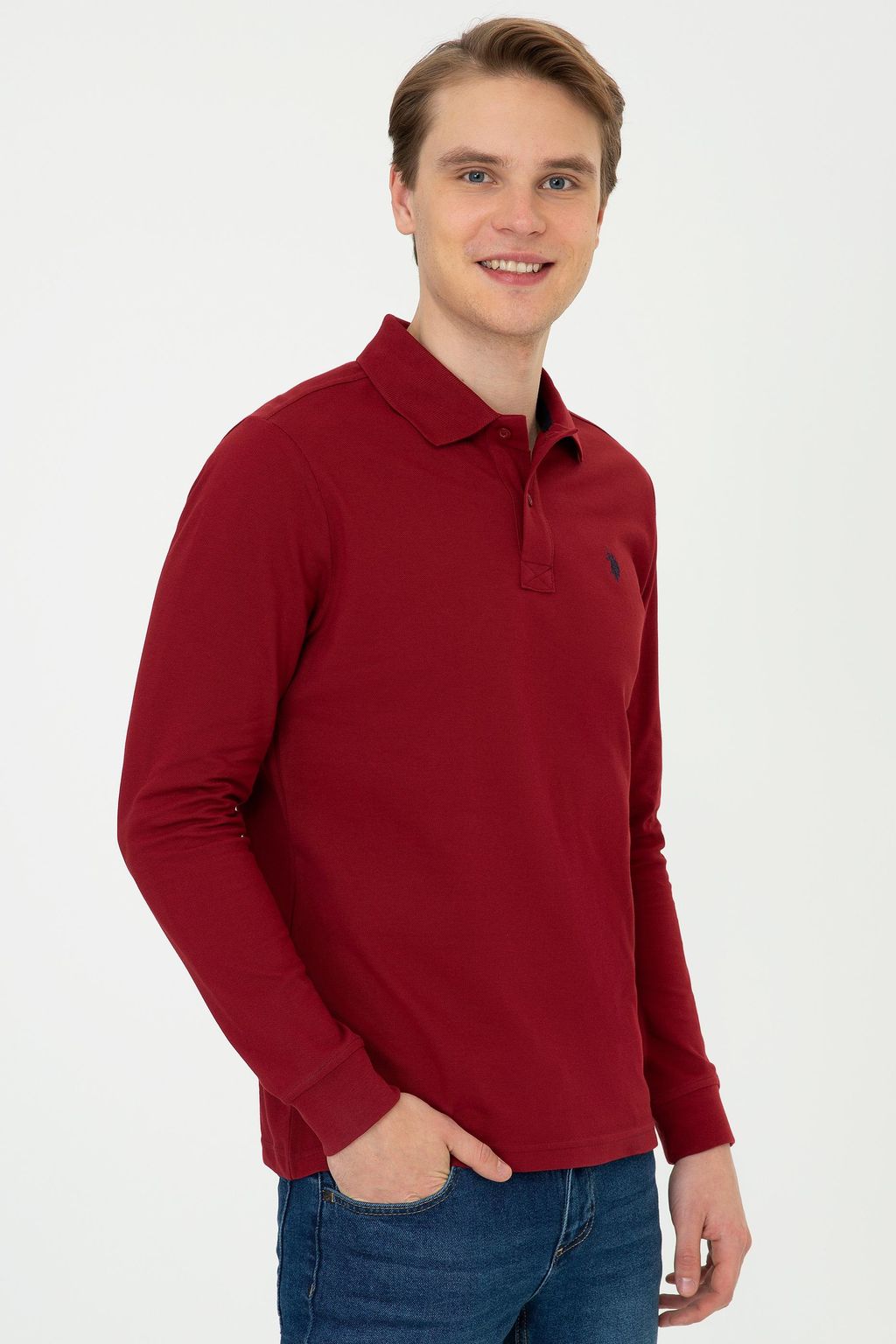 U. S. Polo Assn / Мужской красный базовый свитшот - U.s. polo assn фото 3