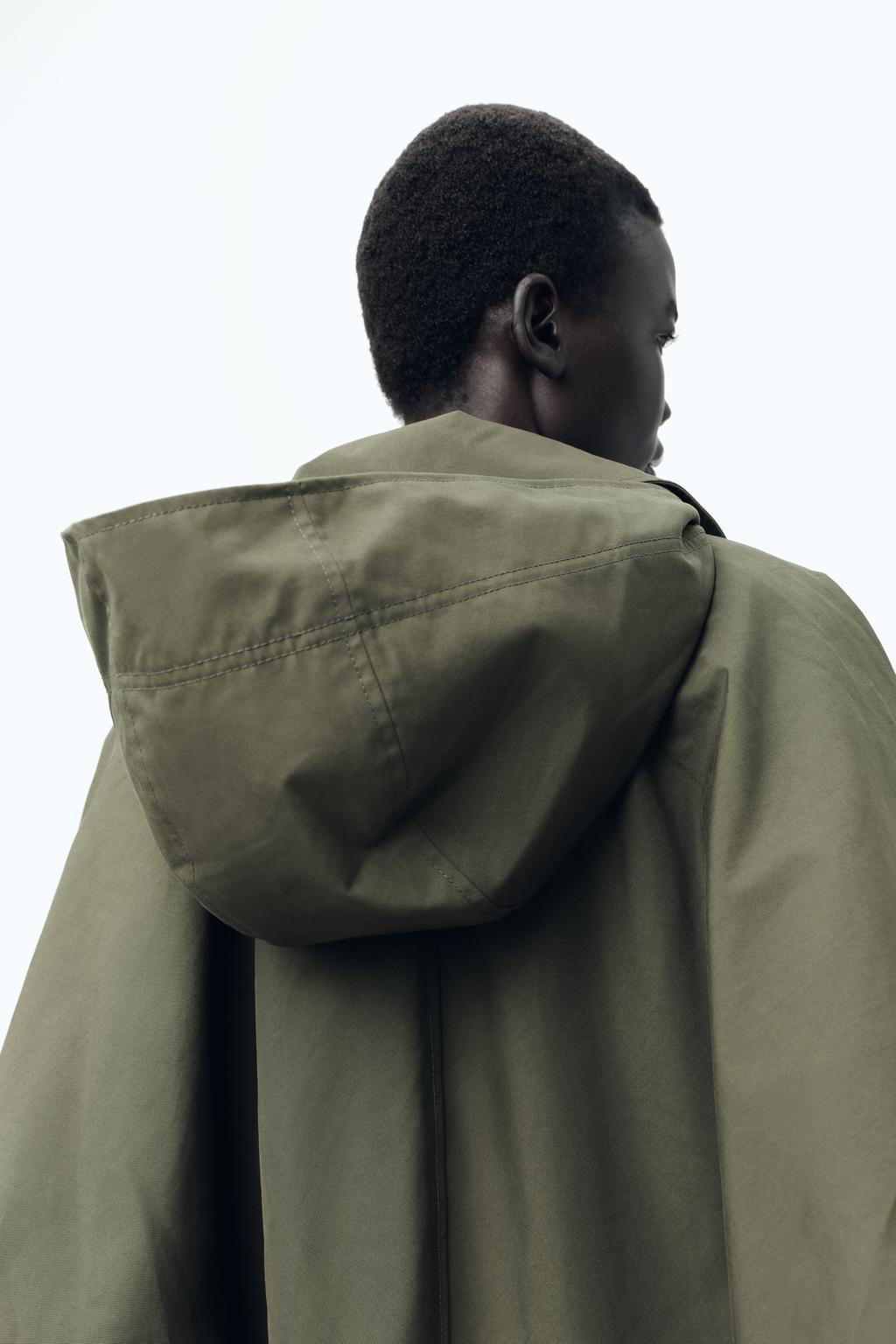 ZW COLLECTION SHORT HOODED TRENCH COAT - Zara фото 6