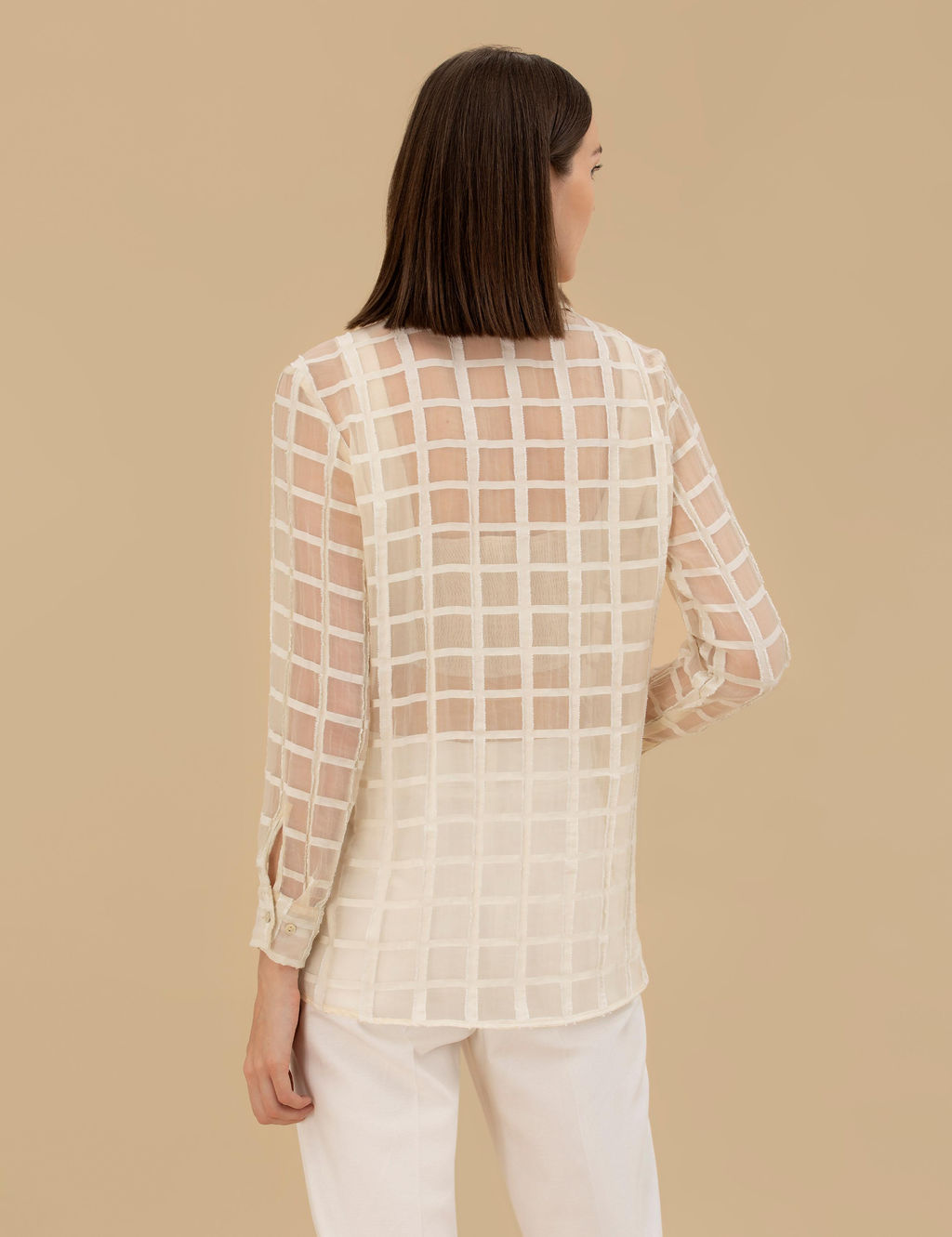 Krem Transparan Comfort Fit Uzun Kollu G_mlek