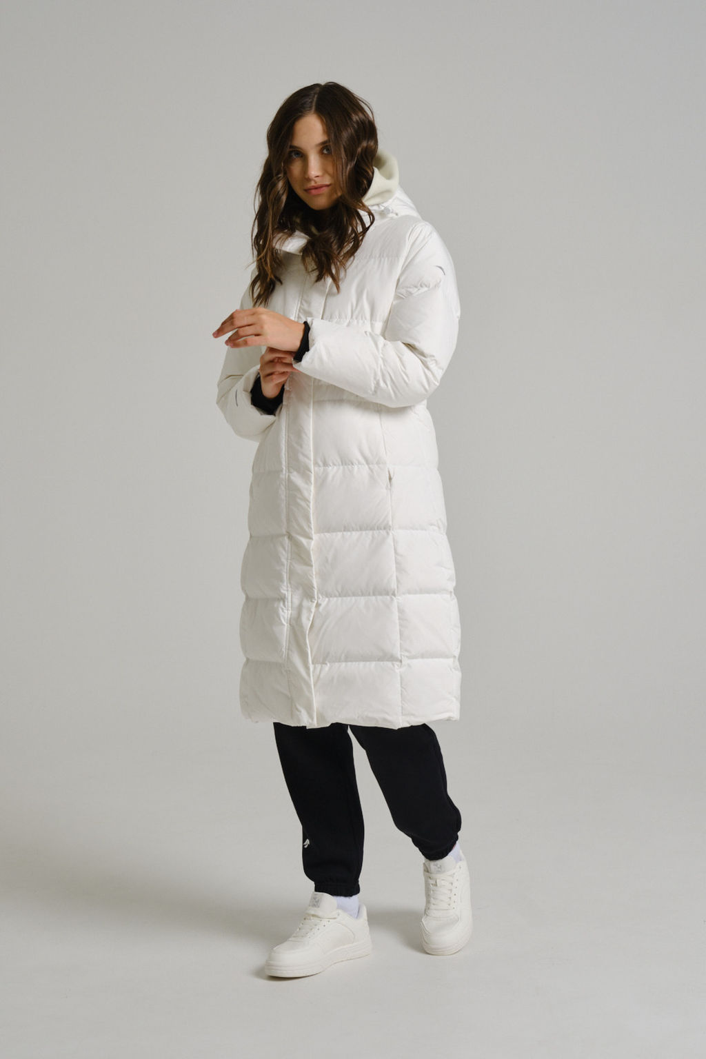 Пуховик длинный Белый TRN Long Down Jacket - Anta фото 3