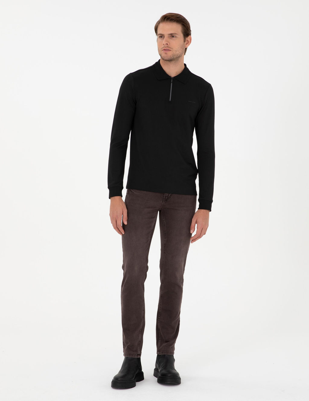 Siyah Regular Fit Sweatshirt - Pierre cardin фото 4