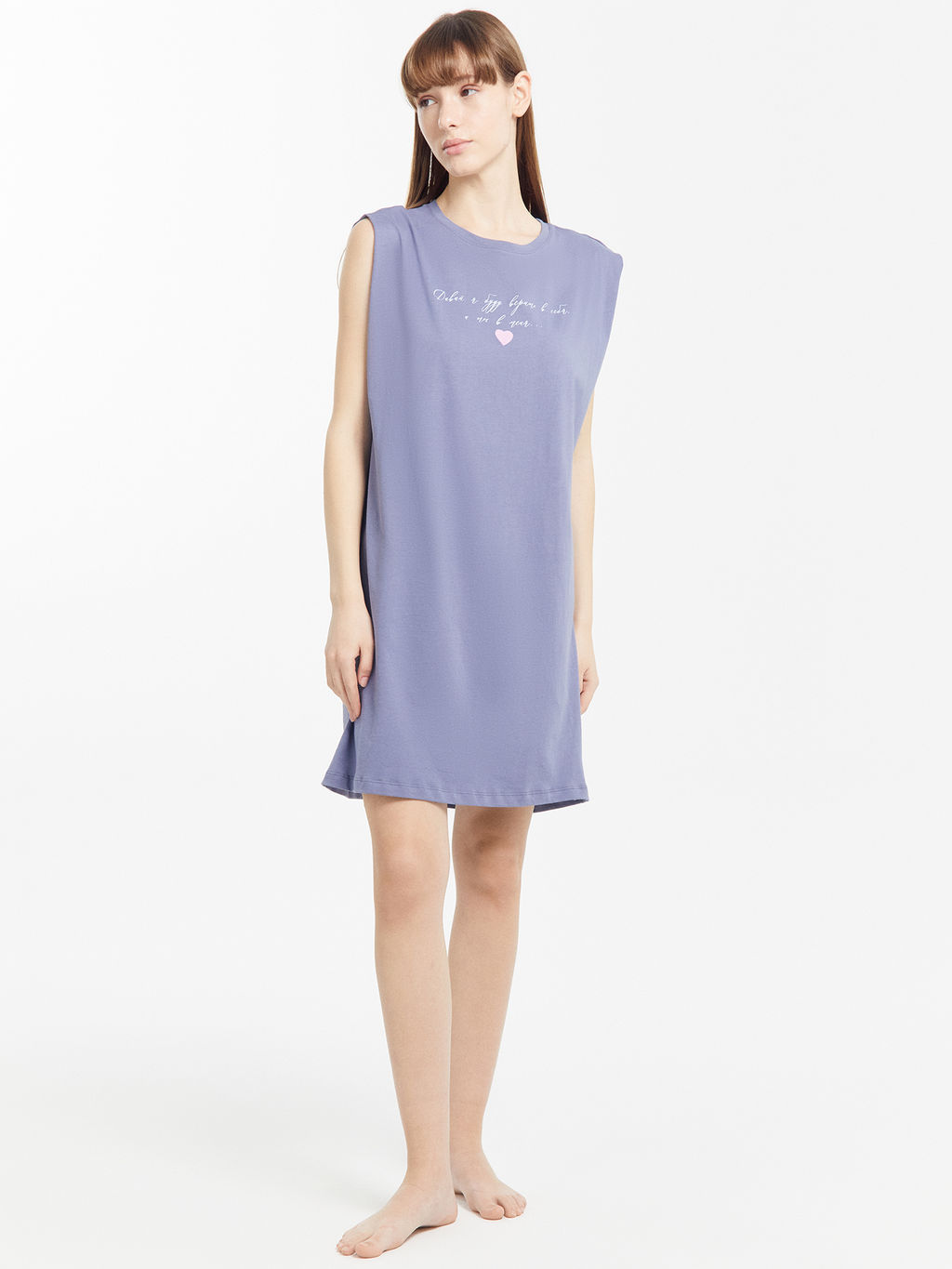 Туника женская домашняя в синем цвете с печатью - Mark formelle фото 4