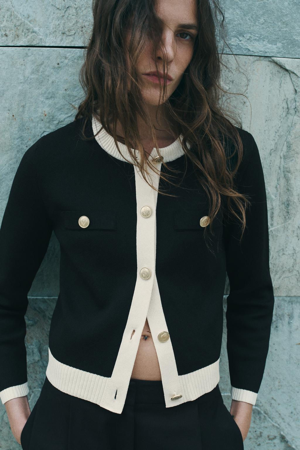 KNIT CARDIGAN WITH GOLDEN BUTTONS - Zara фото 2
