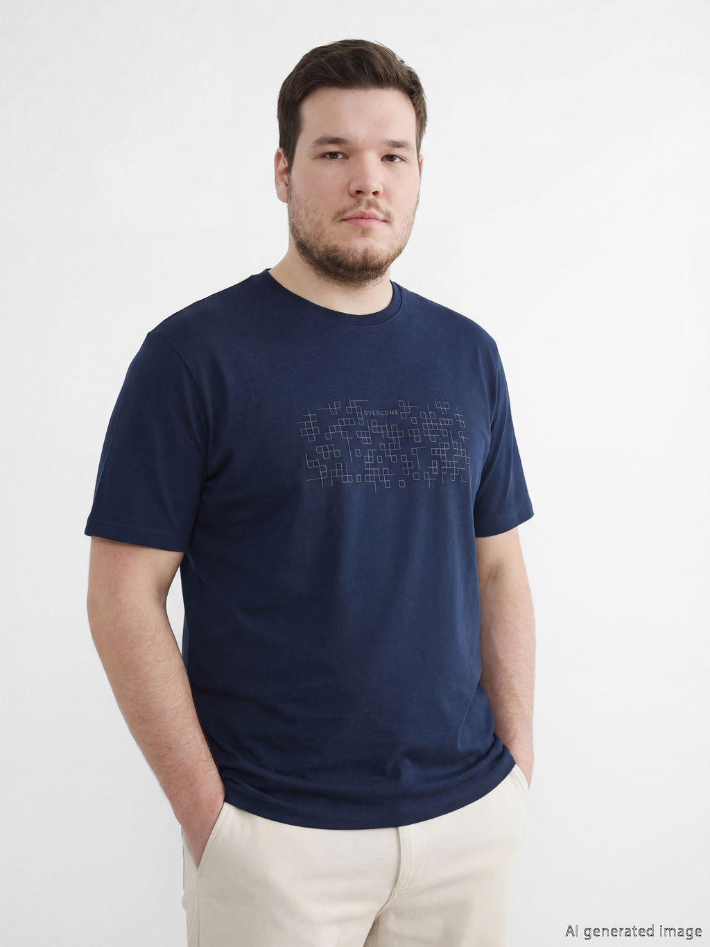 Bisiklet Yaka Bask?l? Penye Erkek Ti??rt