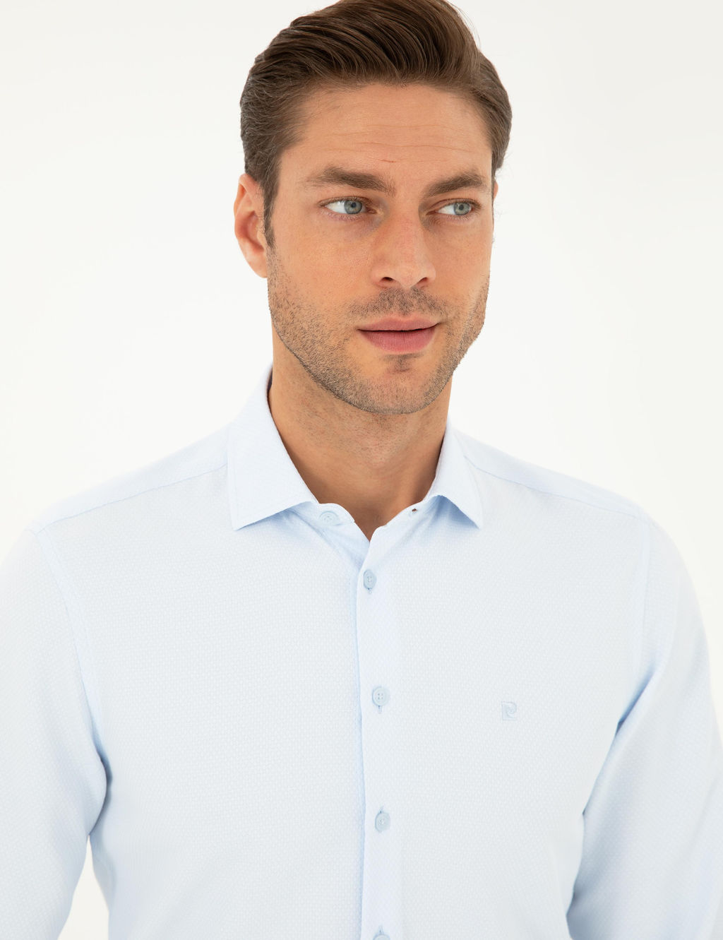 A__k Mavi Slim Fit Uzun Kollu G_mlek - Pierre cardin фото 2