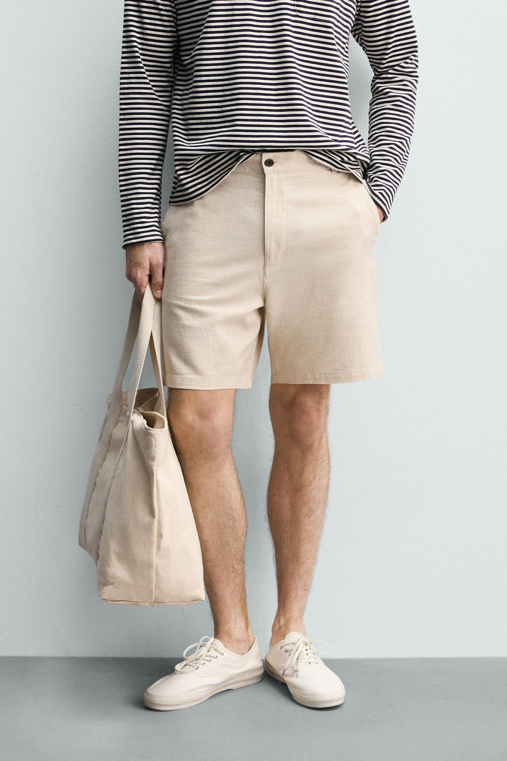 BERMUDA REGULAR FIT ESTRUCTURA / Beige claro - Zara фото 2
