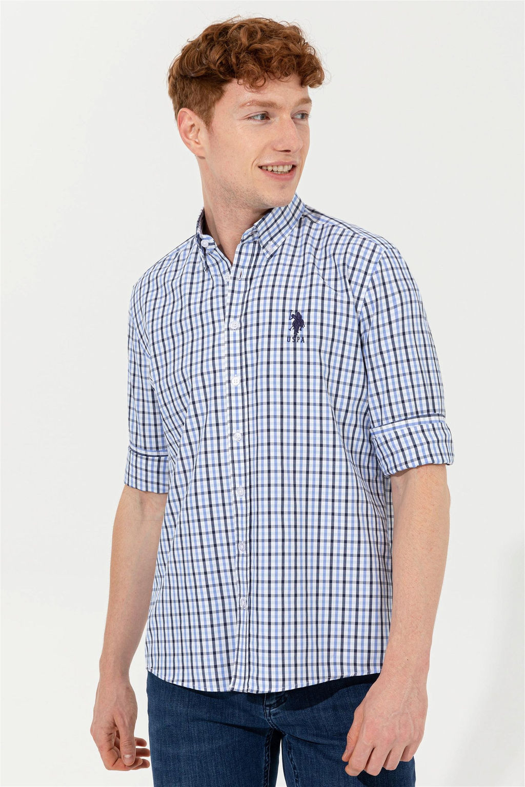 U. S. Polo Assn Мужская темно-синяя рубашка с длинным рукавом - U.s. polo assn фото 10