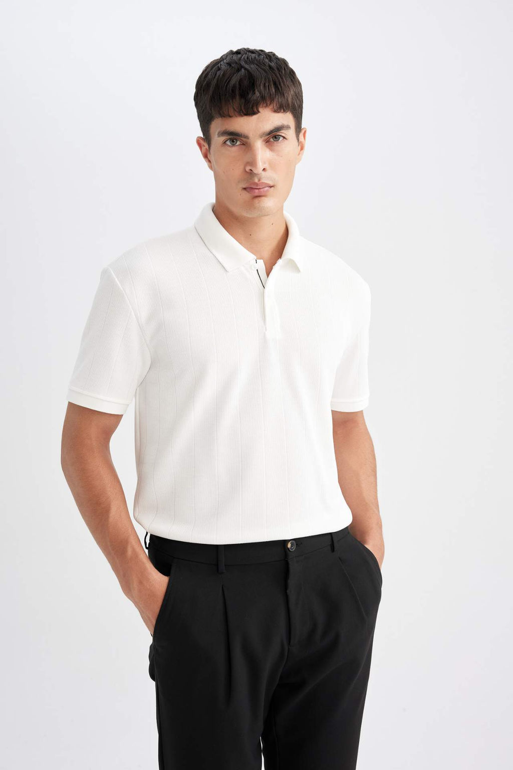 New Regular Fit K?sa Kollu Polo Tisort - Defacto фото 8