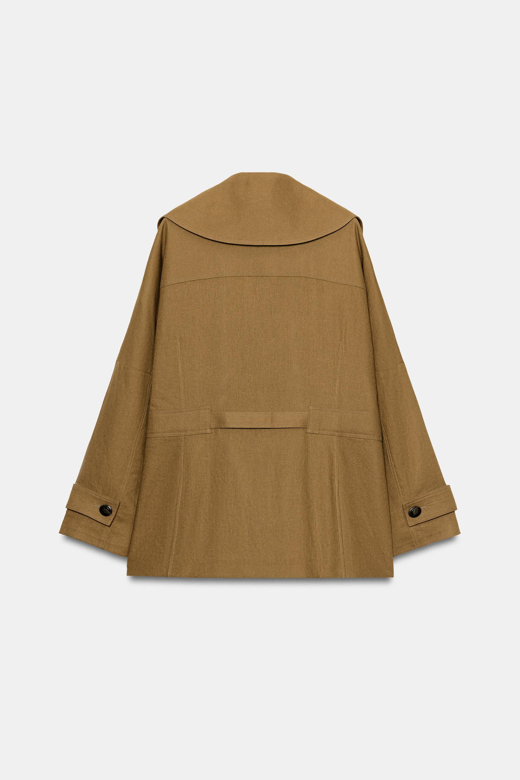 CHAQUETA TRENCH CON LINO CINTUR?N / Aceite - Zara фото 9