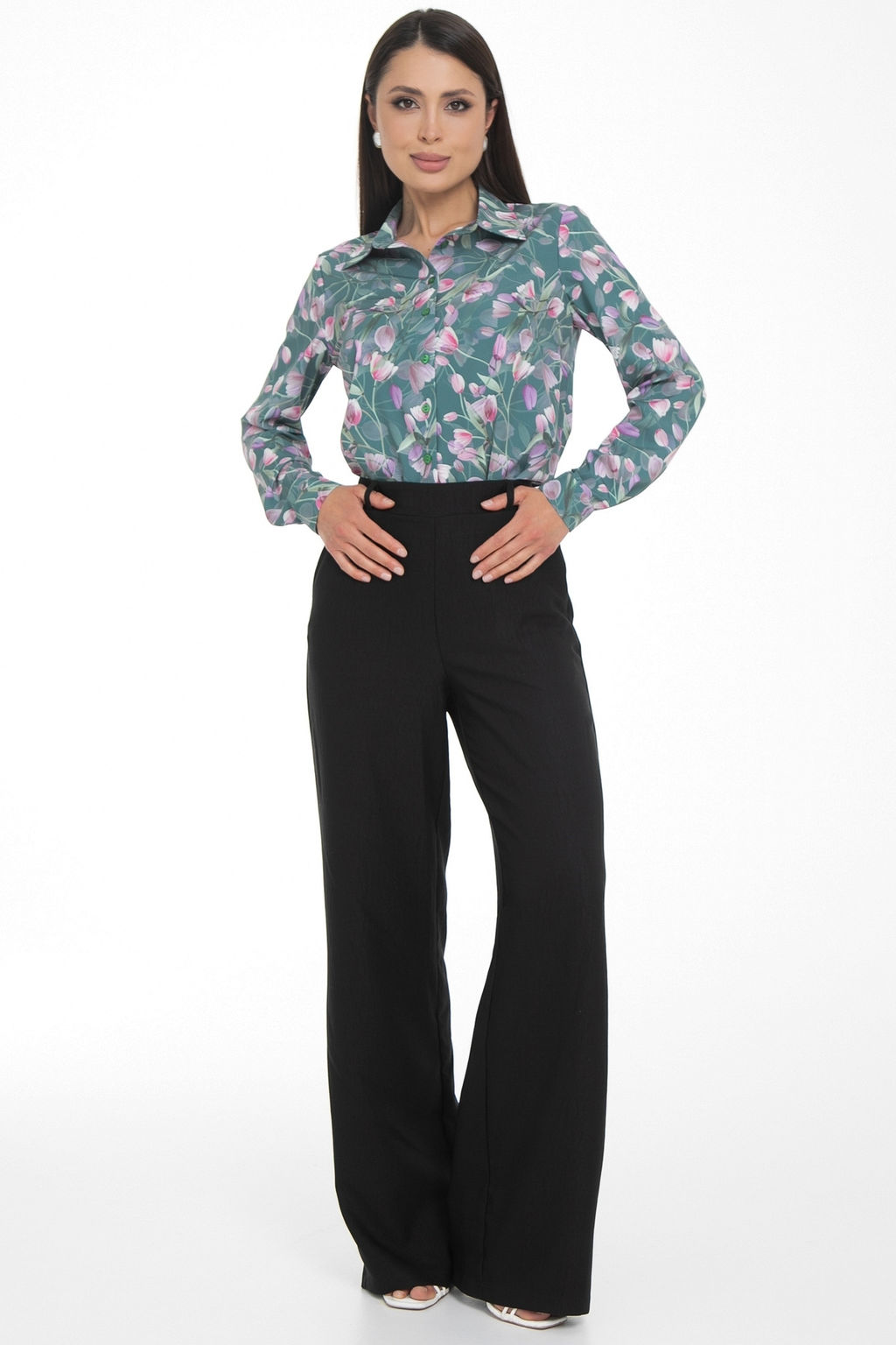 Рубашка Жаклин (тюльпаны, грин) - Diolche фото 8