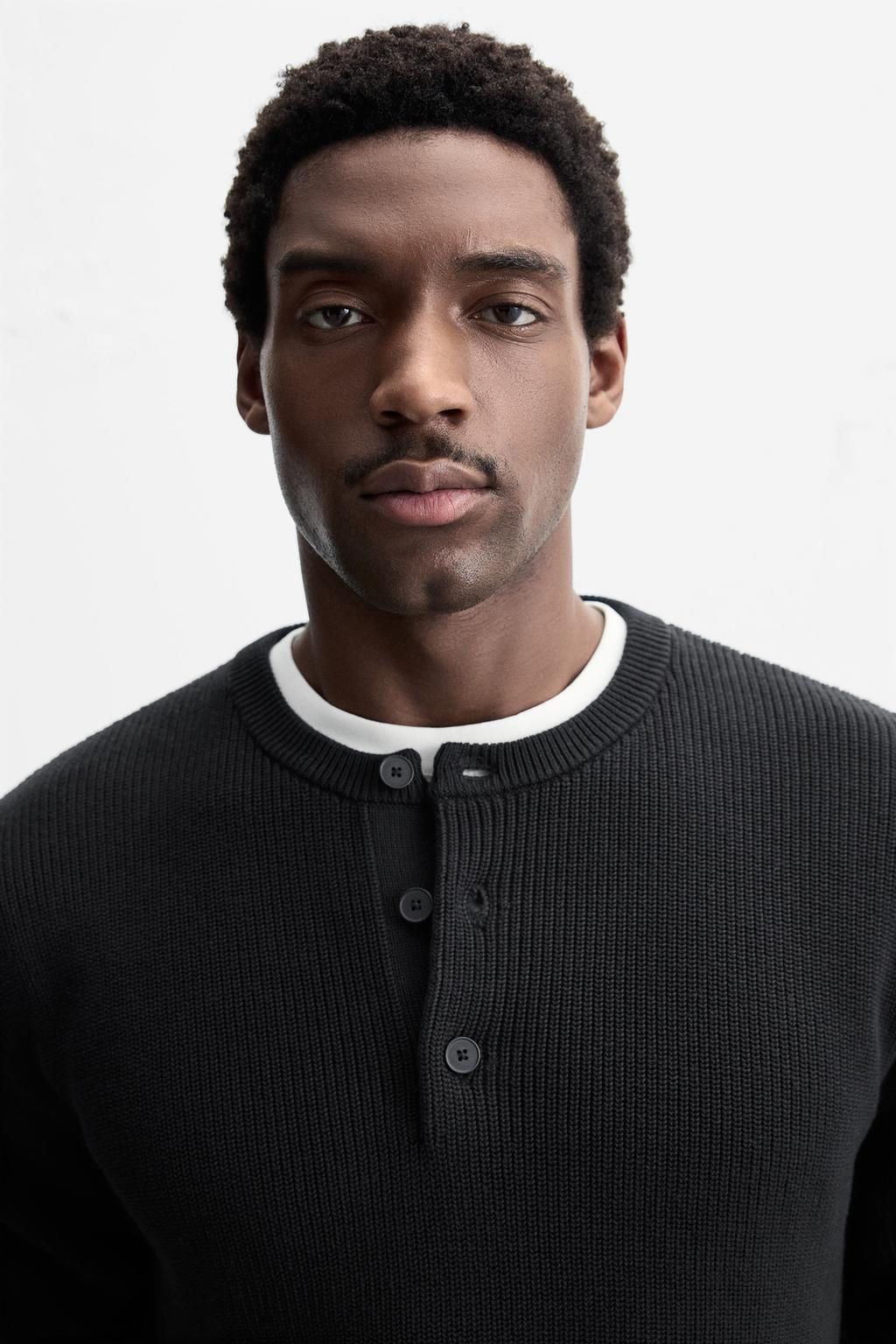 PURL KNIT SWEATER WITH BUTTONS - Zara фото 3