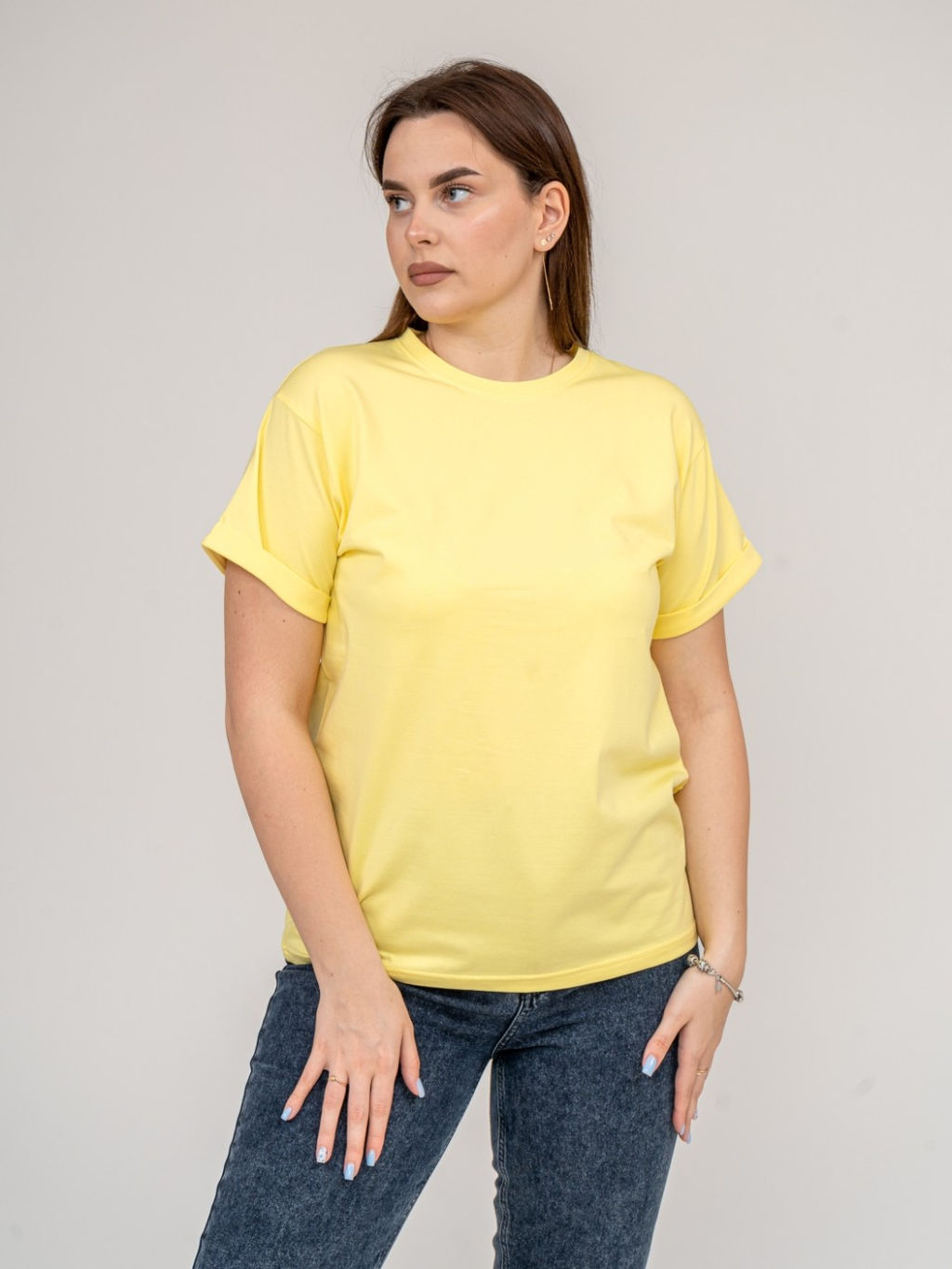 Футболка Хлопок 95%, лайкра 5% Классика аква - Ивассорти фото 36