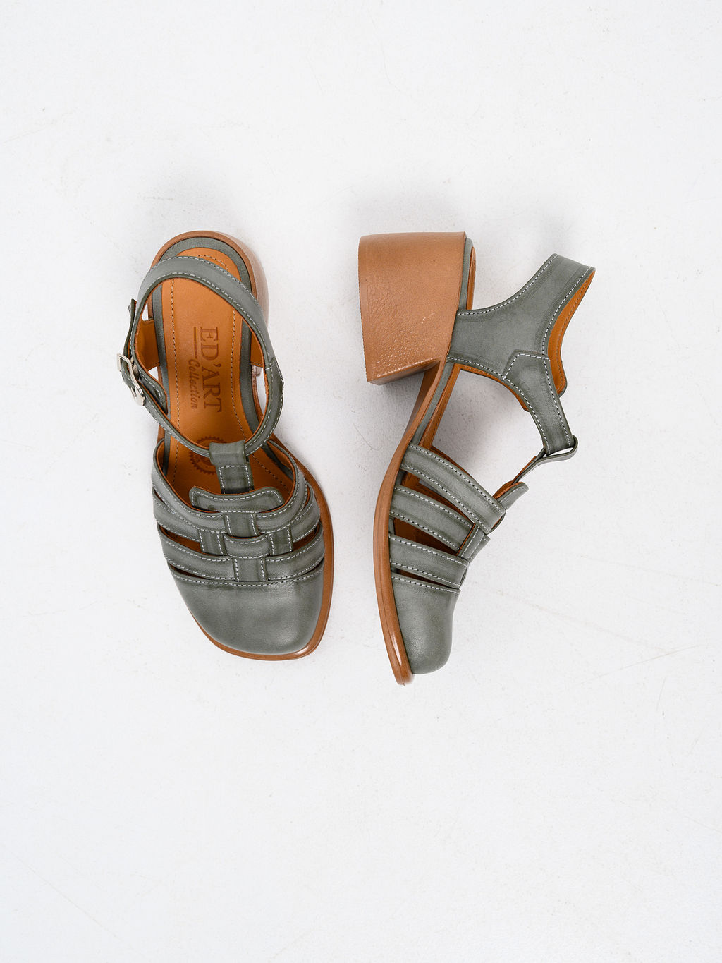 Босоножки 5035.23663bе.Вакса хаки+коричневый