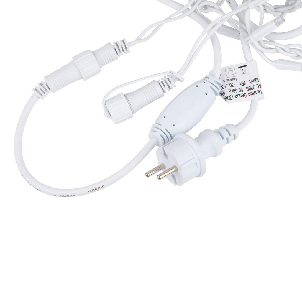 ULD-B3010-200/SWK WARM WHITE IP67 Бахрома светодиодная со статическим свечением, 3м. Соединяемая. 200 светодиодов. Теплый белый свет. Провод белый. TM Uniel. - Volpe фото 7