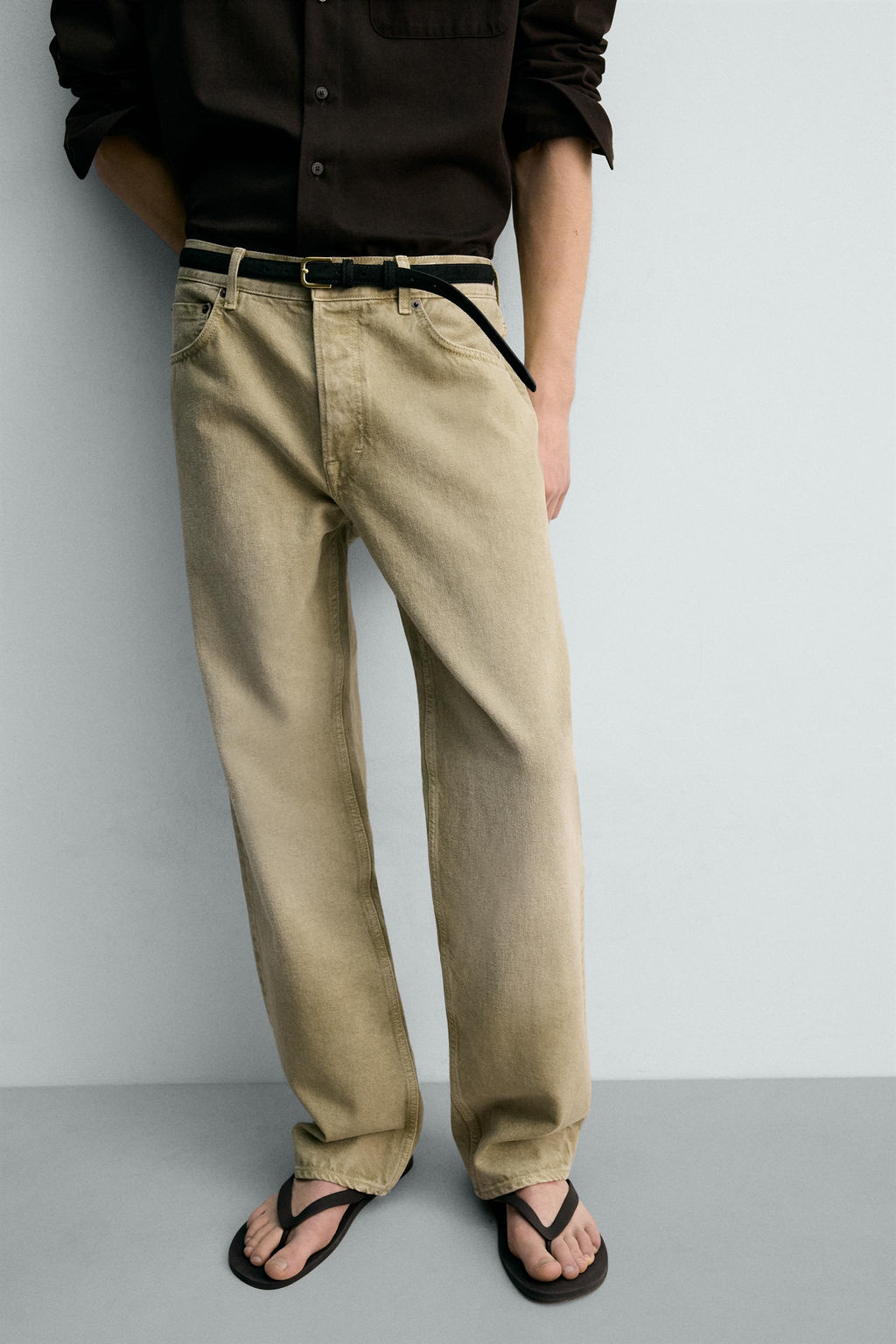 JEANS STRAIGHT FIT LIMITED EDITION / Khaki claro - Zara фото 5