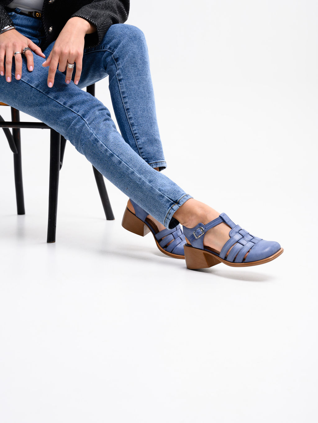 Босоножки 5035.23663bе. Вакса джинс+коричневый