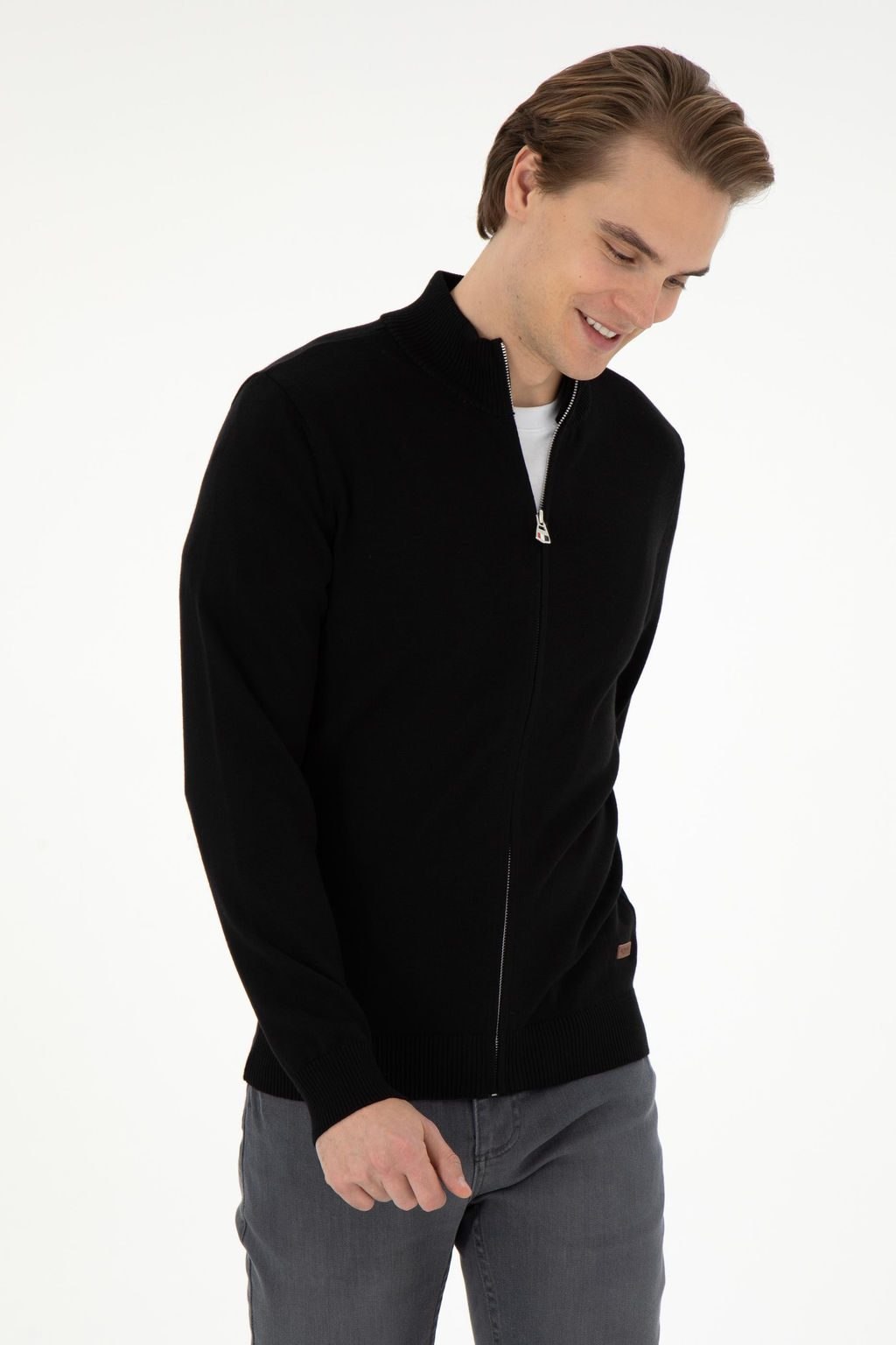 Мужской черный базовый трикотажный кардиган Неожиданная скидка в корзине - U.s. polo assn фото 8