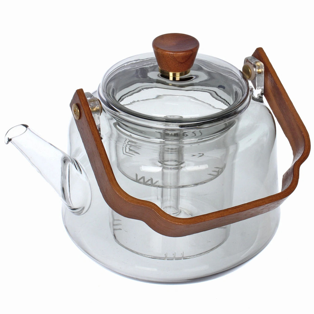 Чайник заварочный стеклянный 1000мл "Хай-Тек" с двойным ситом