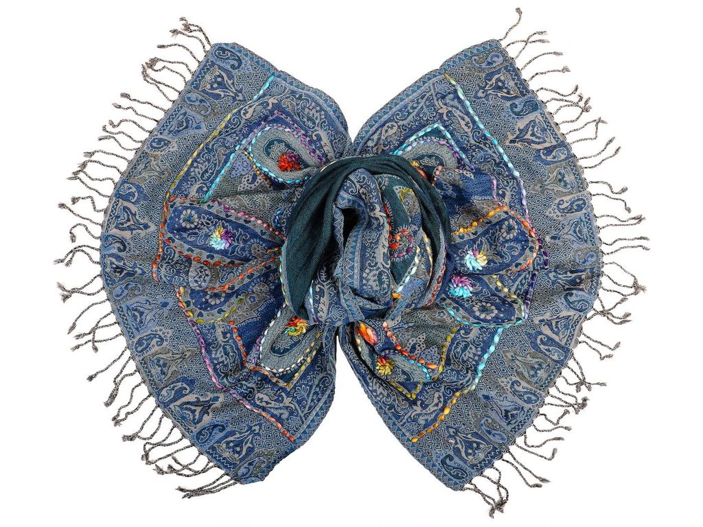 Палантин с вышивкой (шерсть 100%) № Тк903/77