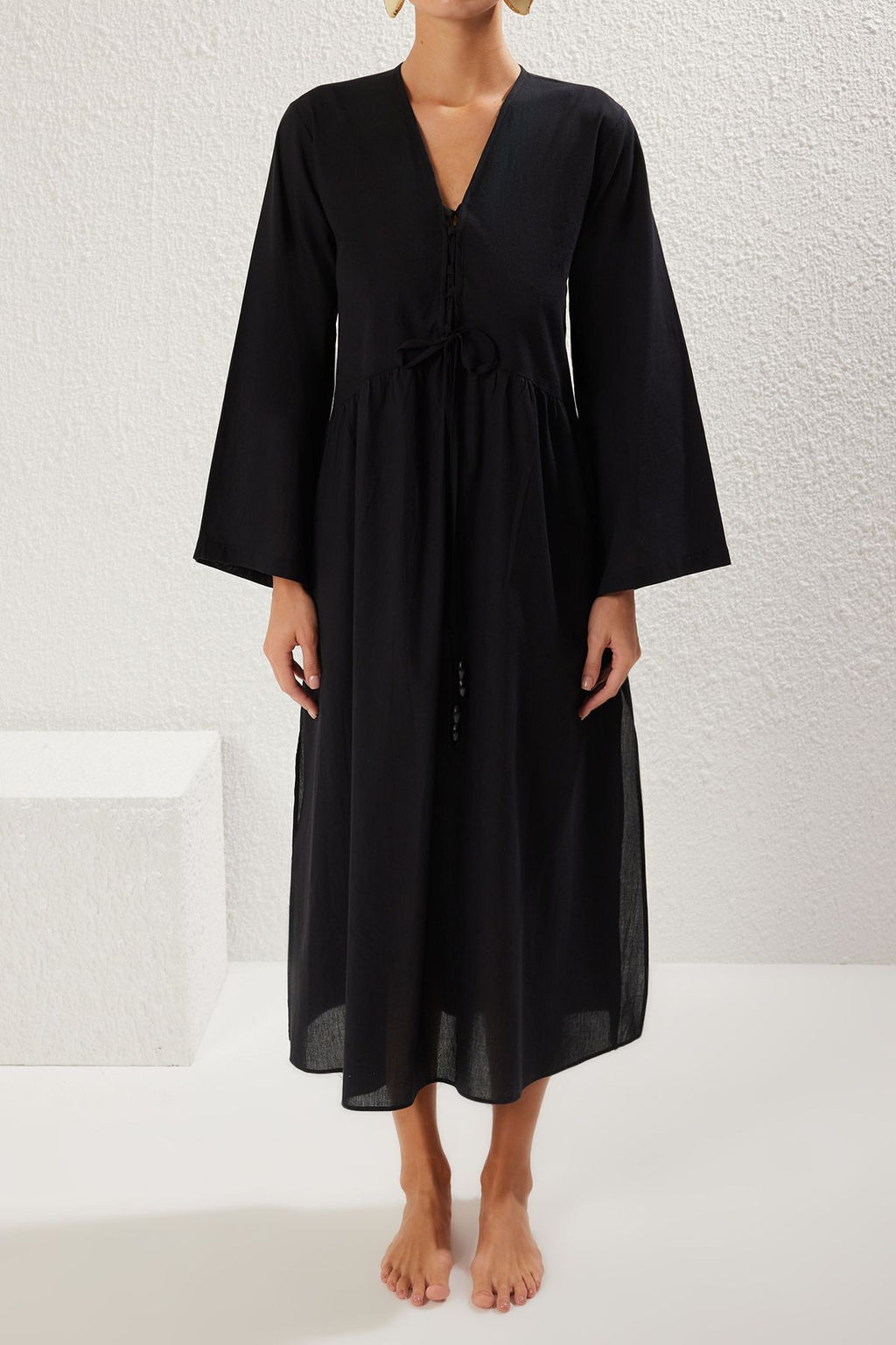 K?rm?z? Dokuma Buzgulu %100 Pamuk Maxi Plaj Elbise TBESS25EL00015 - Trendyolmilla фото 12