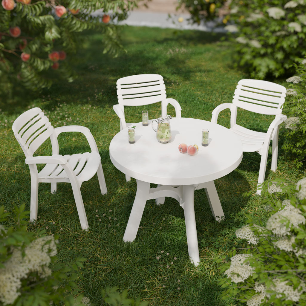 Стол круглый "Атлант" 900мм (белый) М8819