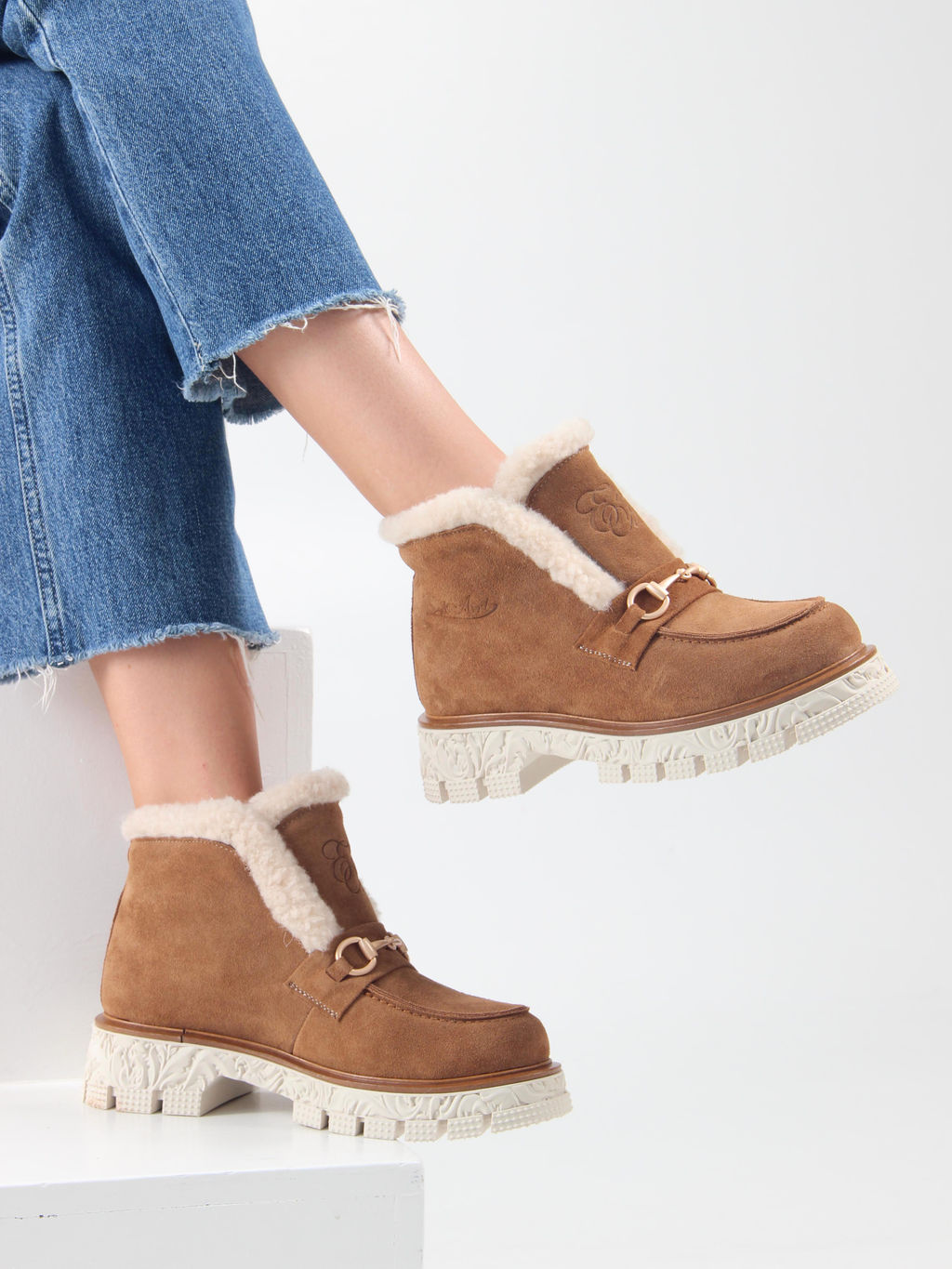 Ботинки 307. PODYUM141 be.светло коричневый замша/Шерсть