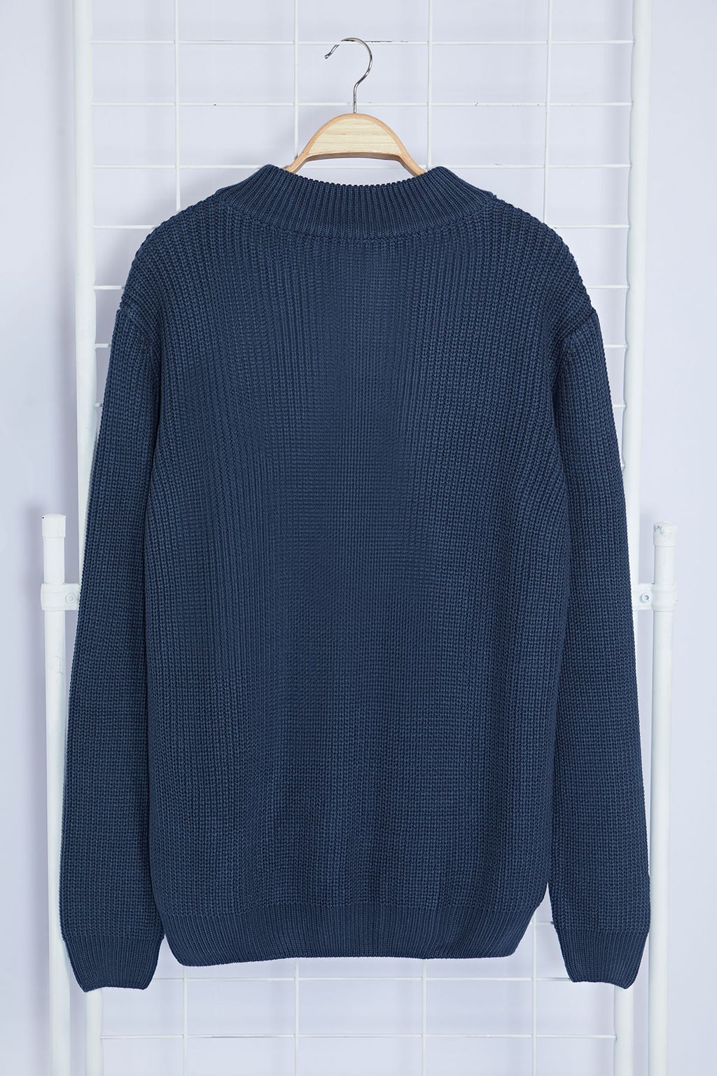 TRENDYOL MAN Indigo Casual Regular Yar?m Bal?kc? Yaka Duz Triko Kazak TMNAW22KZ1908 - Trendyolmilla фото 43